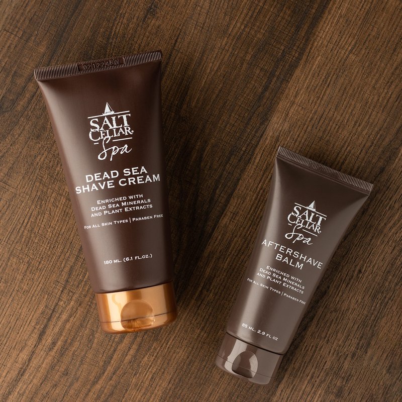 Salt Cellar Dead Sea Shave Cream - All-Natural Men’s Shaving Cream - Enriched Blend of Dead Sea Minerals and Plant Extracts - Delivers a Smooth and Comfortable Shave with a Light Scent – Paraben Free