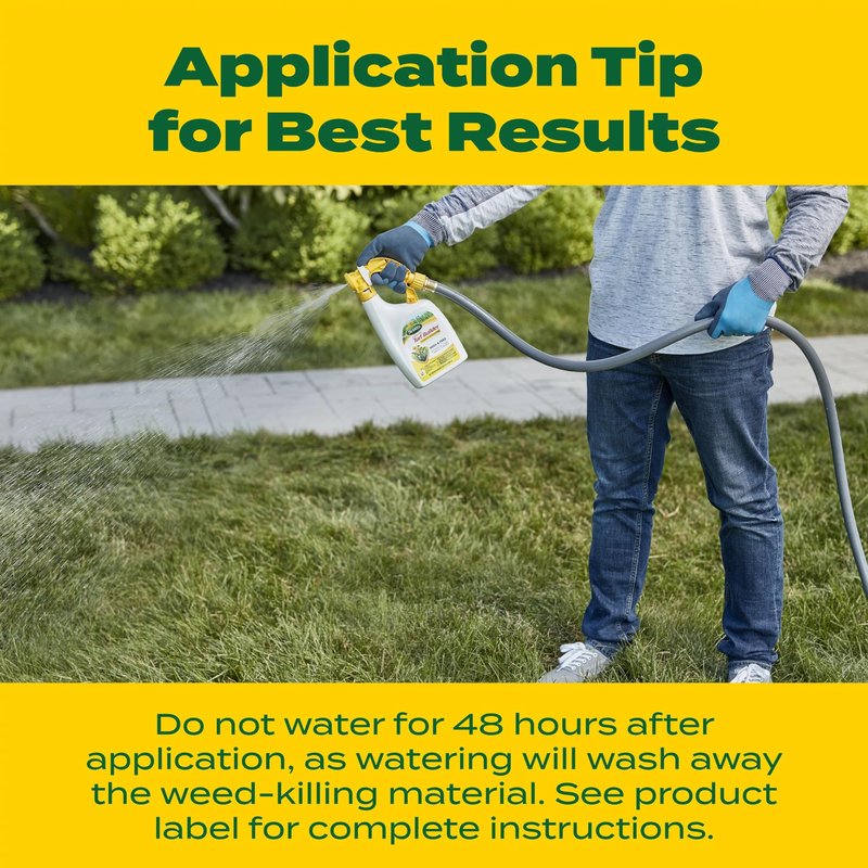 Scotts Liquid Turf Builder with Plus 2 Weed Control Ready-to-Spray - Liquid Weed Killer and Grass Fertilizer, Hose-End Applicator, 32 fl. oz.