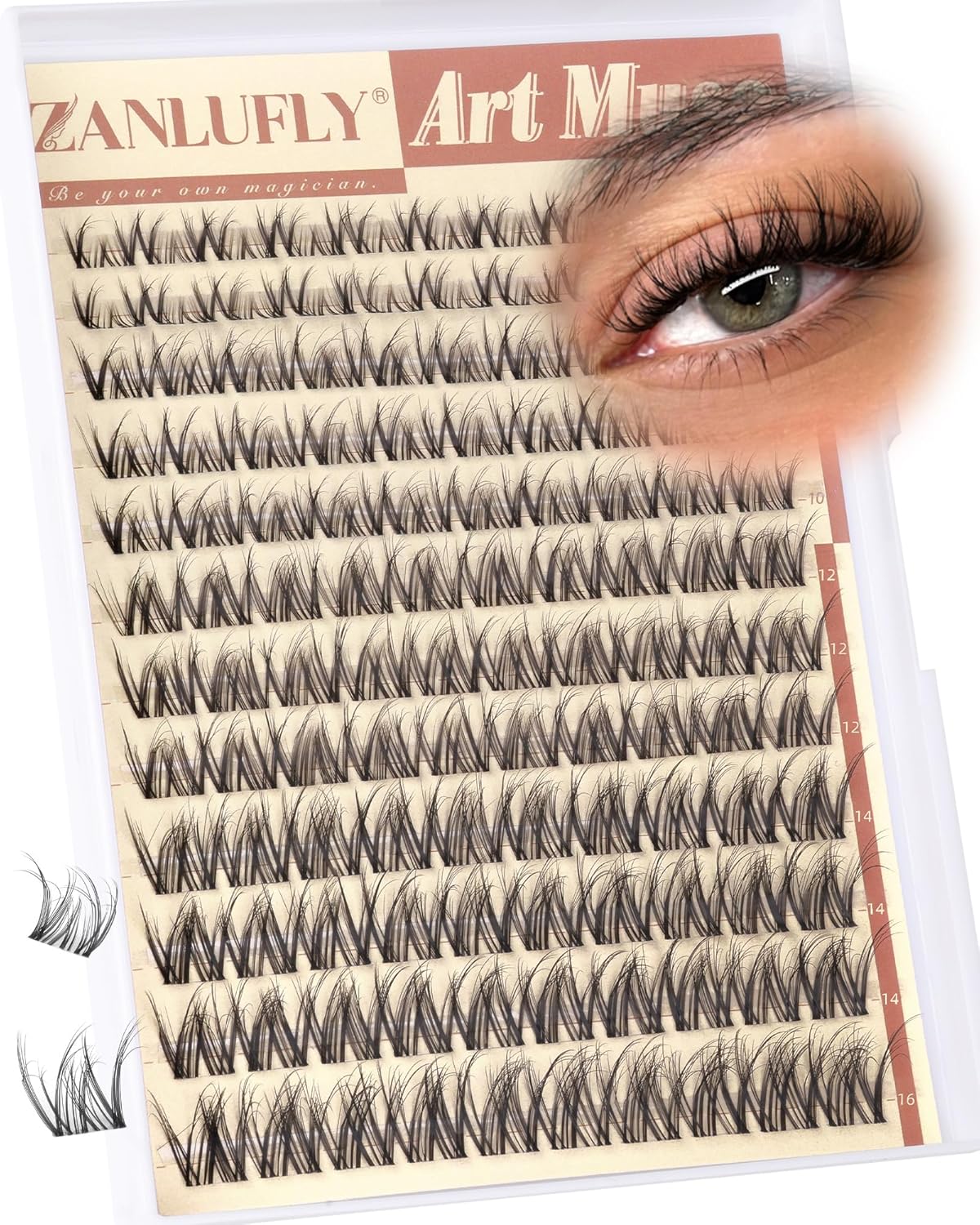 Spider Lash Clusters - Wispy Eyelash Extensions for Natural Look | DIY 8-16mm D Curly Individual Lashes