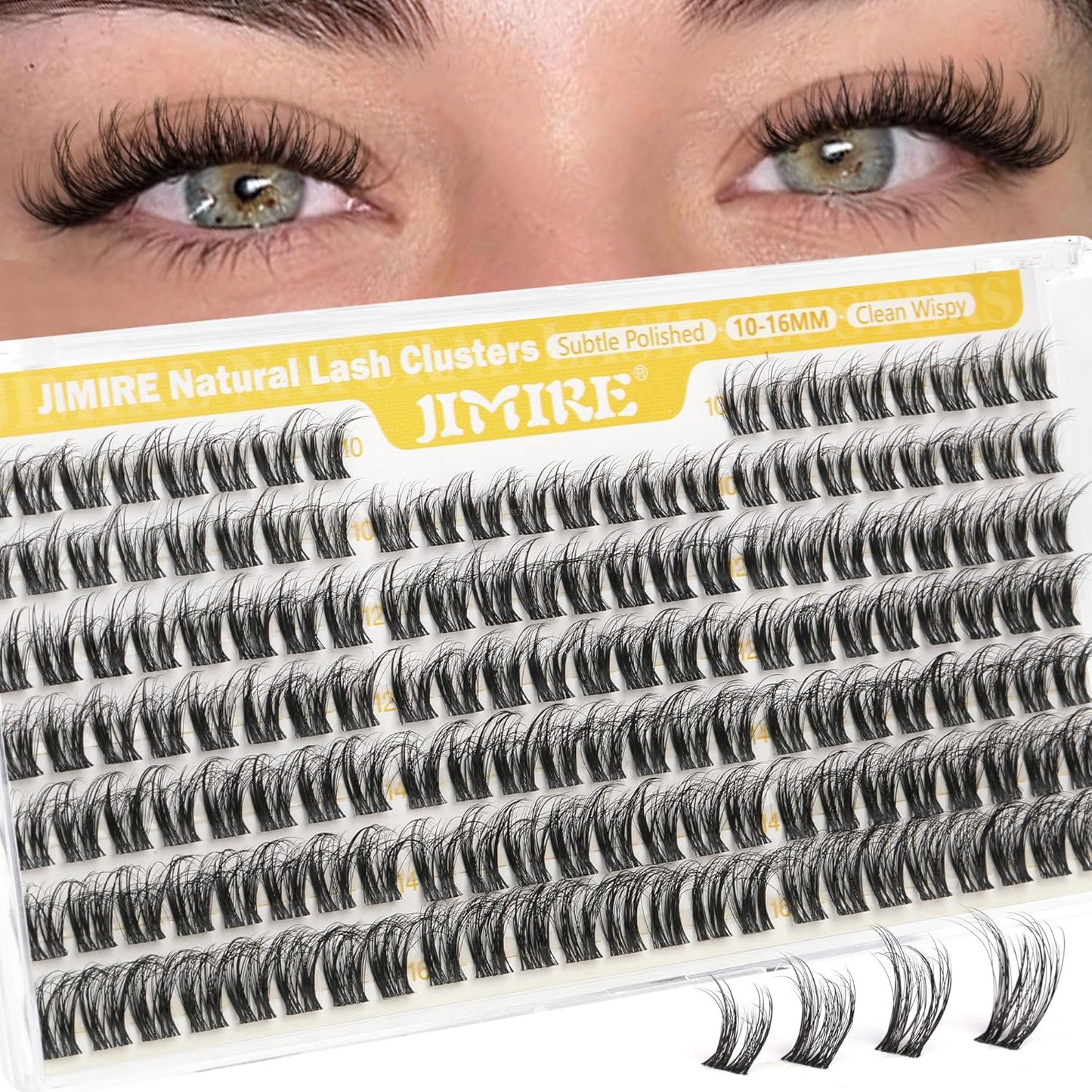 Natural Lash Clusters - Wispy 8-12MM C-Curly Eyelash Extensions | 120Pcs DIY Clear Band Lashes