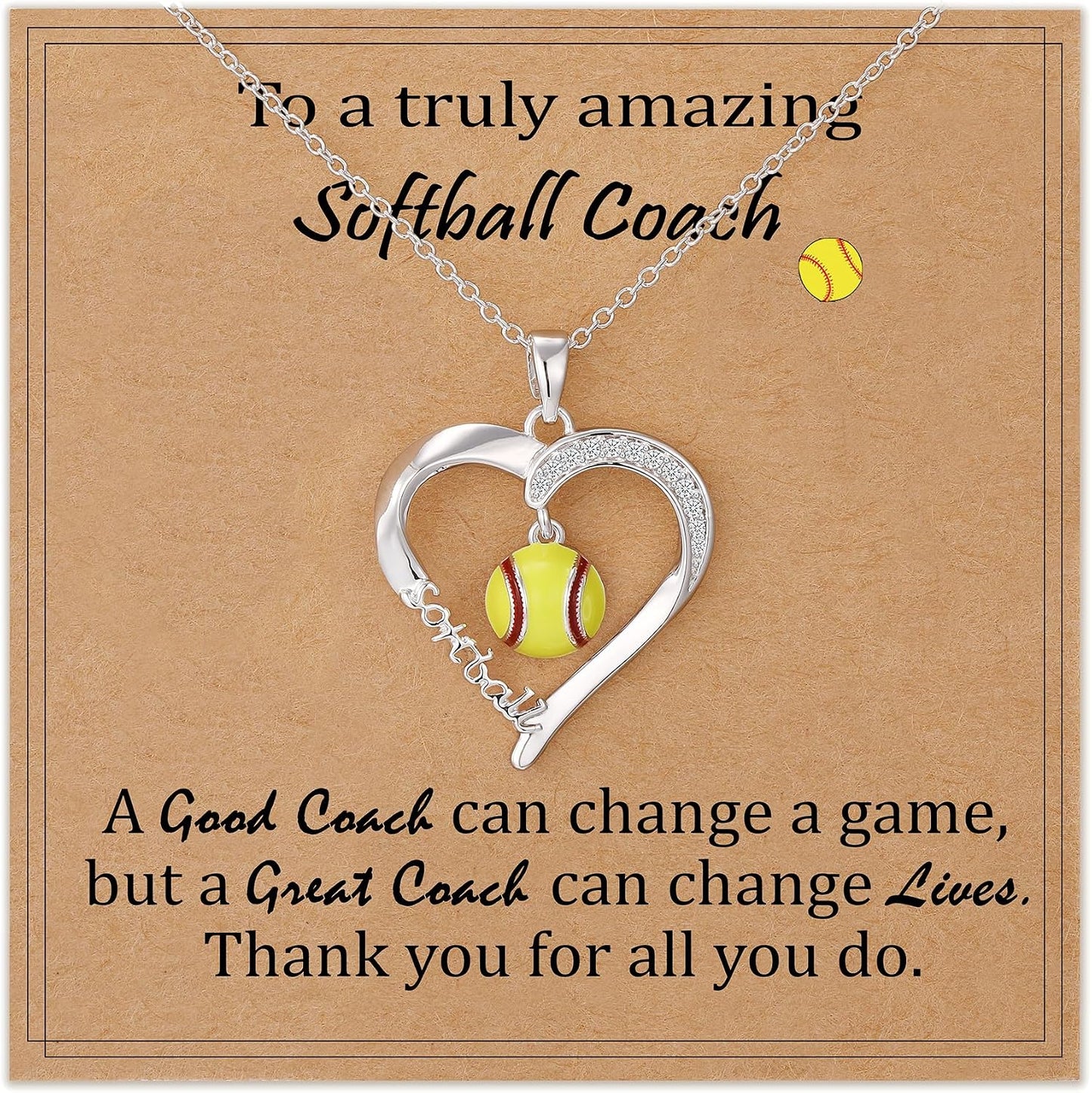 Sport Necklace for Girls - Volleyball, Softball, Basketball & Baseball Jewelry | 16-19 Inch Adjustable Gift