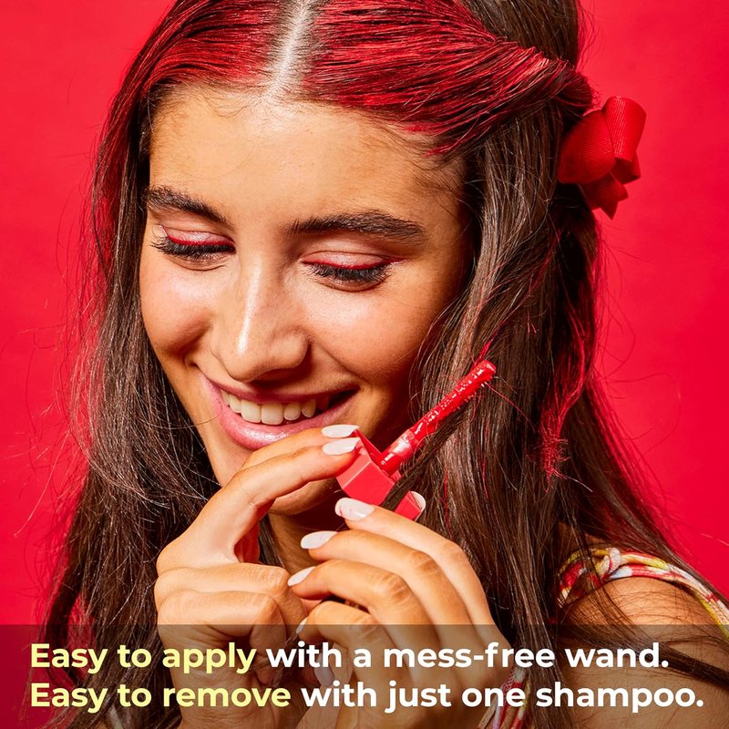Temporary Hair Color Stix - Washable Red Hair Chalk for Kids, Teens & Adults | 12 ml for Festivals & Parties