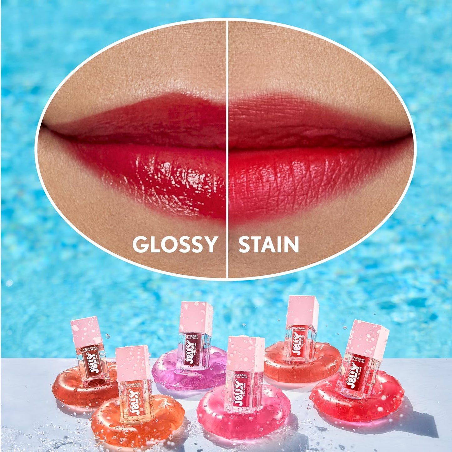 COVERGIRL Clean Fresh Jelly Water Tint | Hydrating Lip & Cheek Tint - 30 Watermelon Splash (Cool Pink)