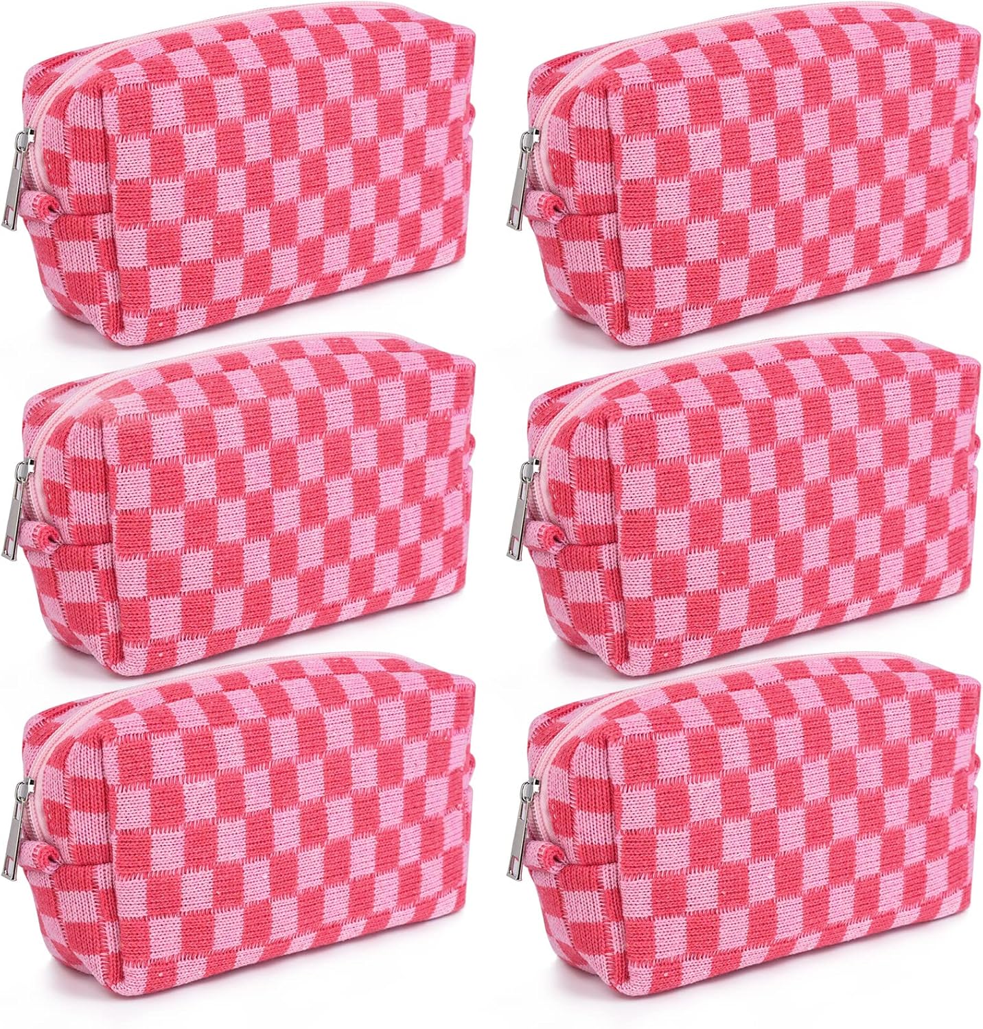 Bridesmaid Proposal Gifts - 6PCS Corduroy Blue Makeup Bags | Wedding Party Favors & Toiletry Organizers