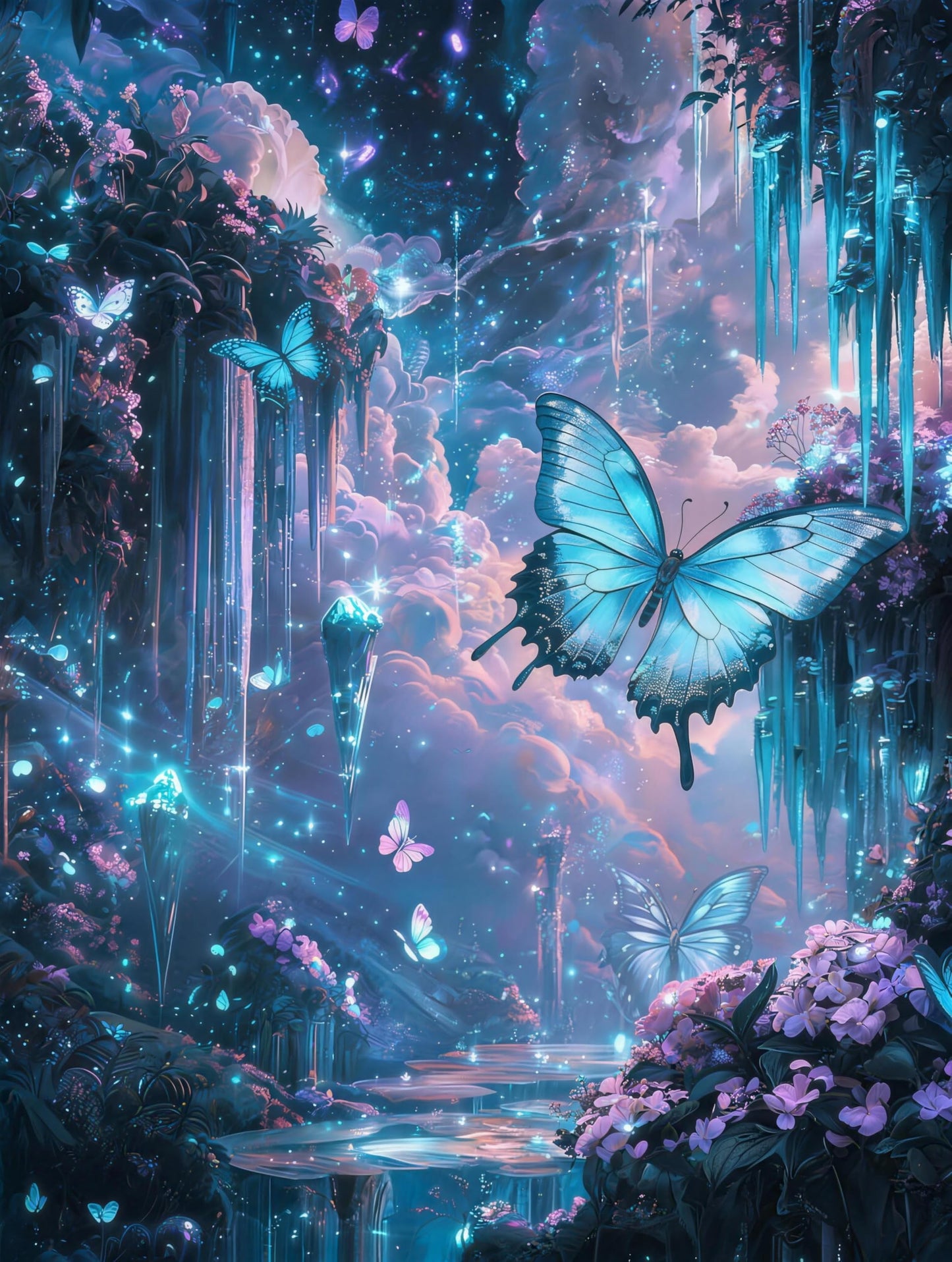 Gikboup 5D Diamond Painting Kits for Adults Beginners, Butterfly Diamond Art Kit, Full Round Drill Magical DIY Gem Painting Canvas for Home Wall Decor Gift 12 x 16 Inch