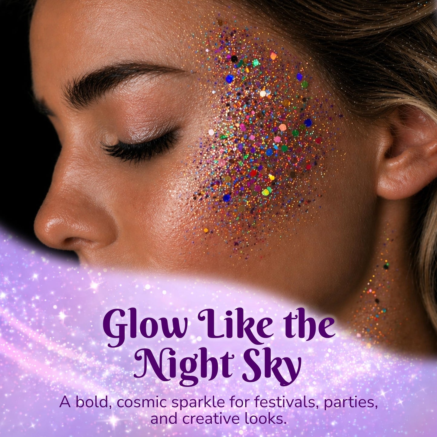 Art Factory Rainbow Pride Chunky Body Glitter Gel – Holographic Rainbow Cosmetic Glitter for Face, Hair & Body – Pride Festival Rave Makeup, Long Wear Hair Glitter Paint, Party Accessories
