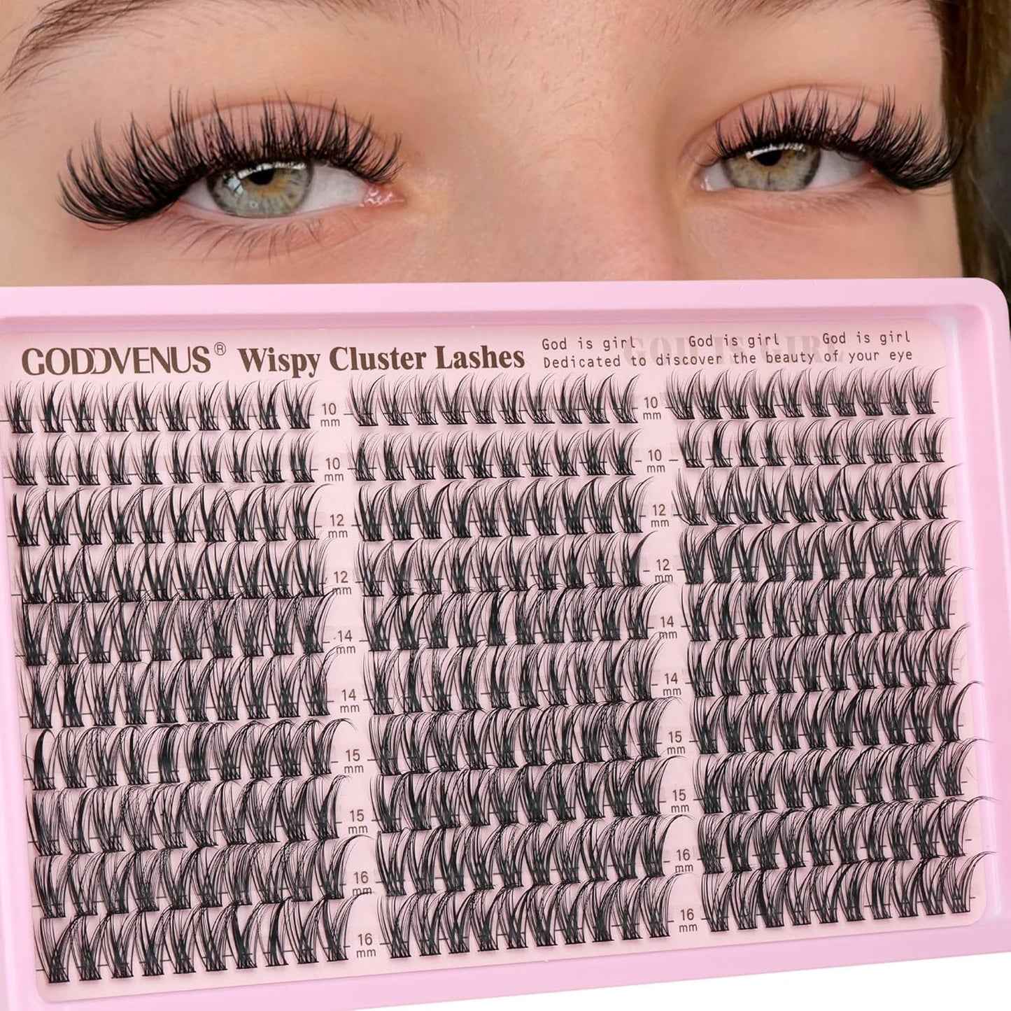 Eyelash Extensions Wispy Natural C Curl Individual Lashes - Black 10-16mm, 300pcs