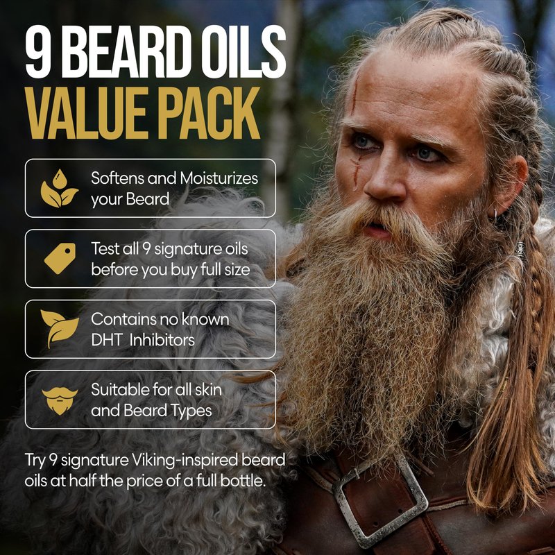 The Beard Struggle 9 Beard Oil Voyager Sample Pack, Variety Beard Oil for Men Sampler with 9 Different Scents, All Natural Ingredients, Beard Growth Oil for Soft and Healthy Hair, Day Liquid Tonic