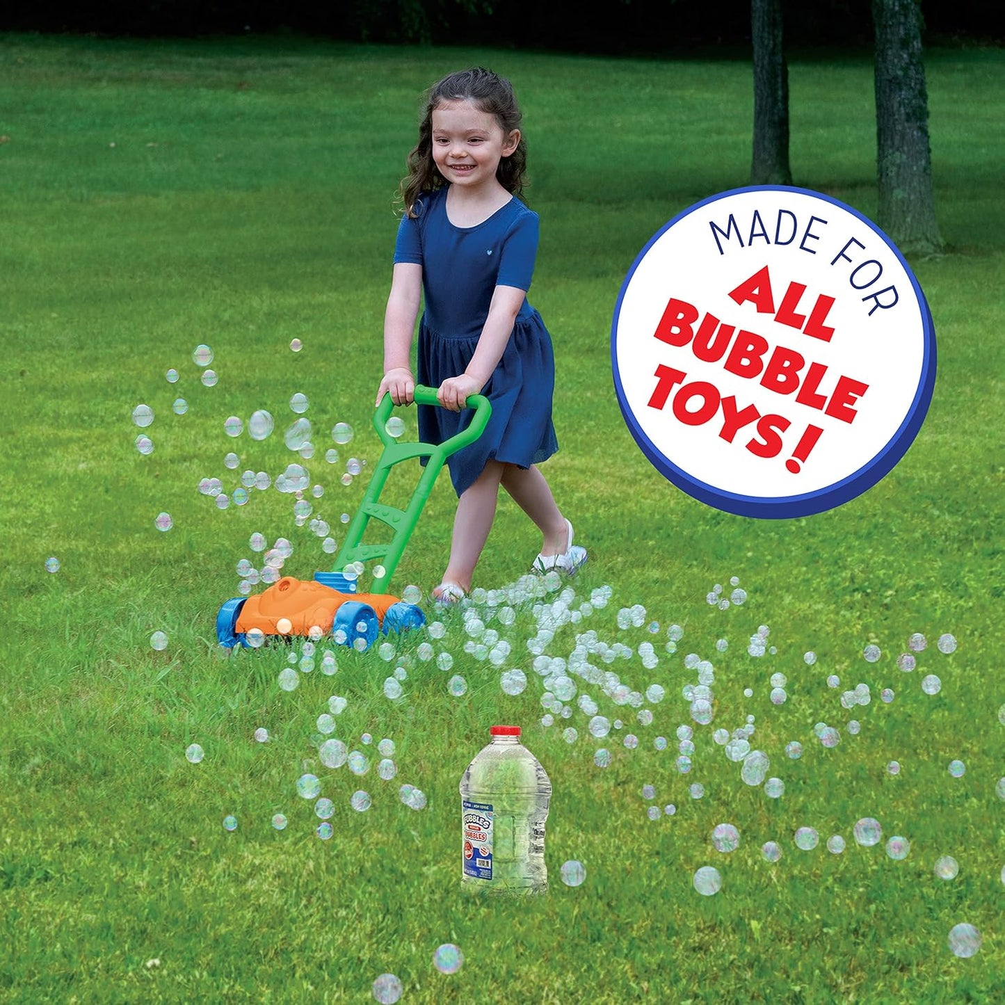 Fubbles Little Kids Bubble Solution - 64oz Non-Toxic Refill for Bubble Machines & Toys