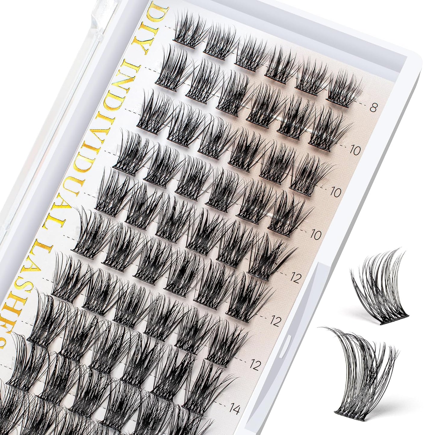 BEFER Lash Clusters - 120 Pcs D Curl Eyelash Extensions for DIY Volume | Fluffy & Wispy 10-16MM