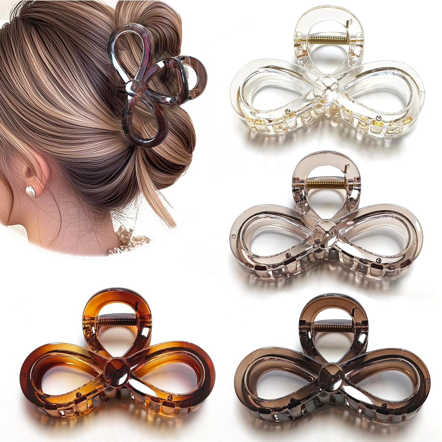 Hair Claw Clips - Unbreakable No Slip Matte Design for Thin & Medium Thick Hair | 3.3 Inch, 3 Pack