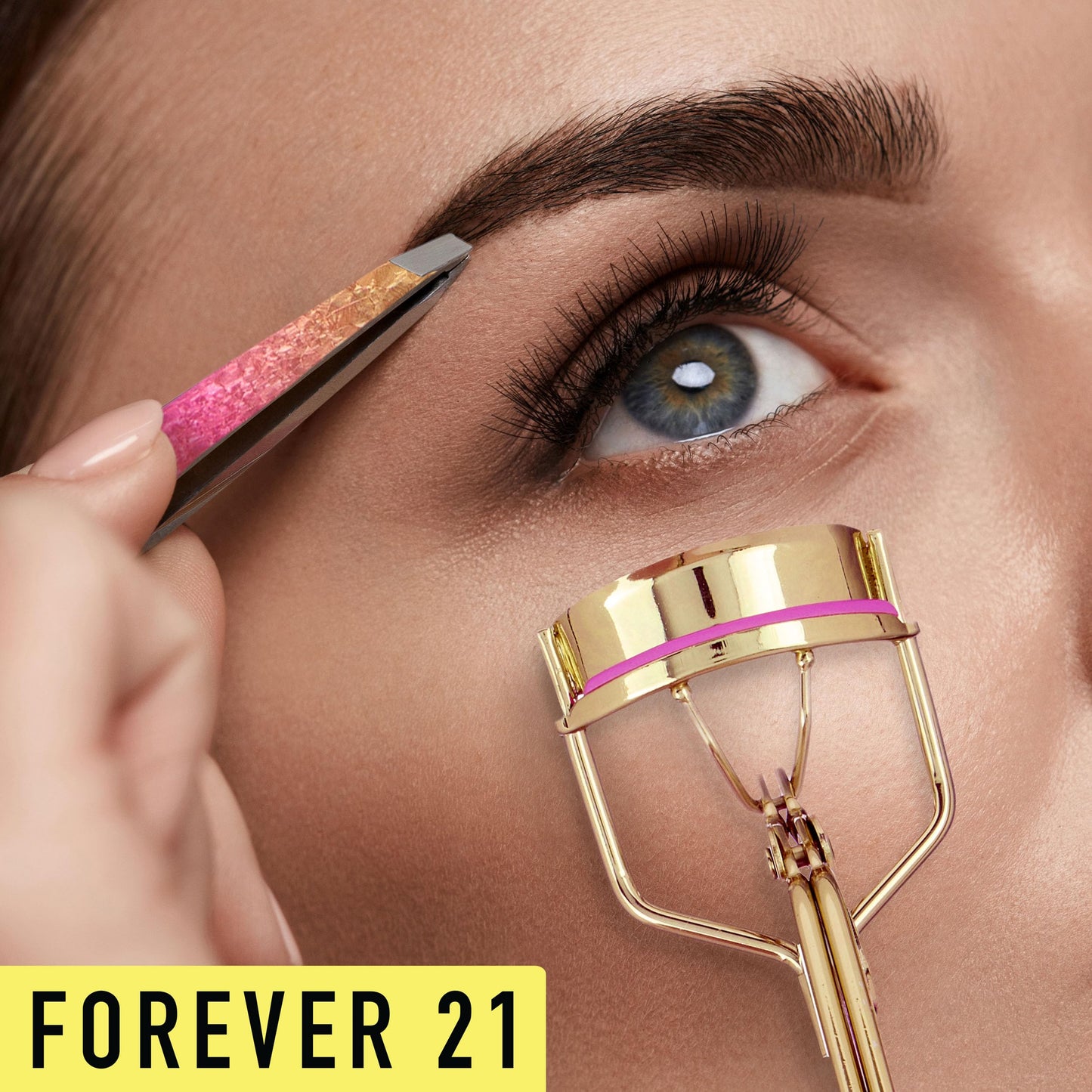 2pc Precision Eyelash Curler & Tweezer Set – Lash Curler & Lash Tweezers for False Eyelash Strips | False Eyelash Applicator Tool Kit | Essential Lash Accessories for Women