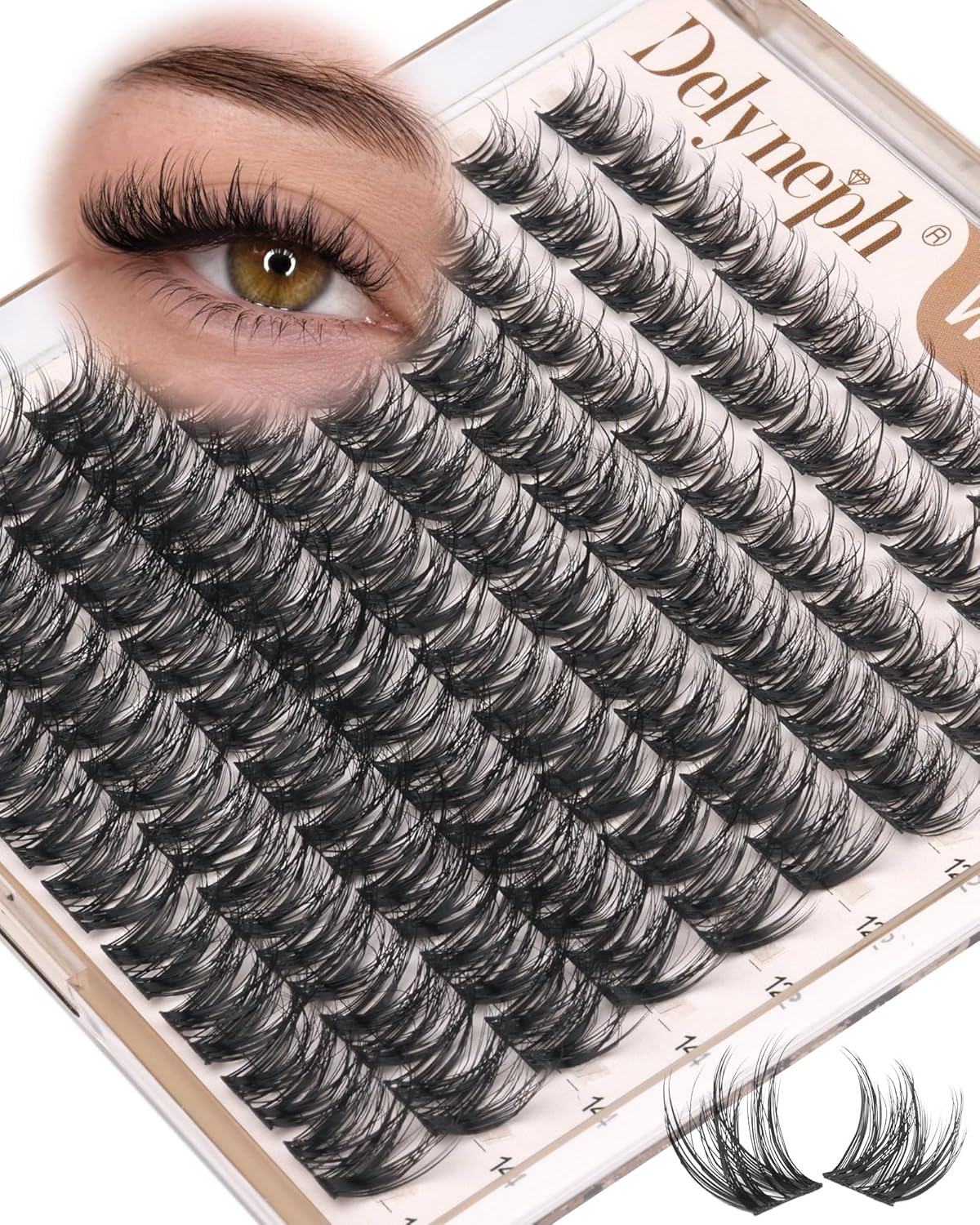 Fluffy Eyelash Clusters - Natural Wispy 10mm, 12mm, 14mm Short Individual Lashes | CD Curl Extensions