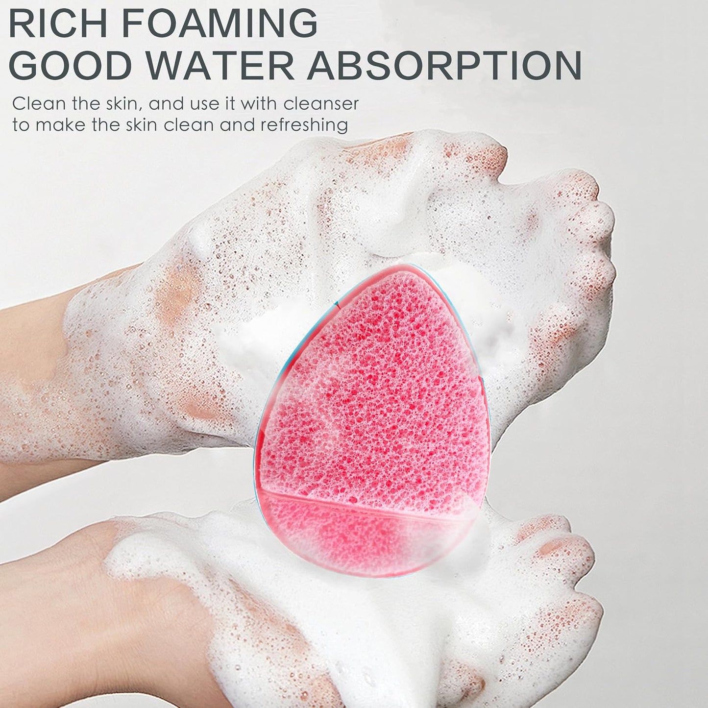 Gentle Facial Sponges - 2 Pack Reusable Exfoliating Scrubbers for Makeup Removal & Daily Cleansing | Pink