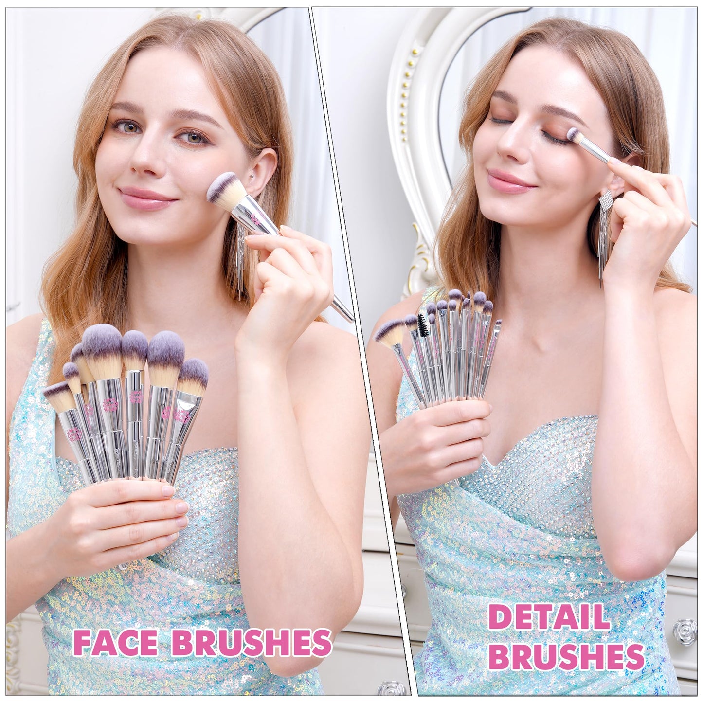 Bueart Design Christmas Gift 26Pcs Pro Makeup Brushes Set with Ultra Soft Dense Hair,Premium Quality Professional Make up Brushes For Foundation,Contour,Blush,Powder Makeup