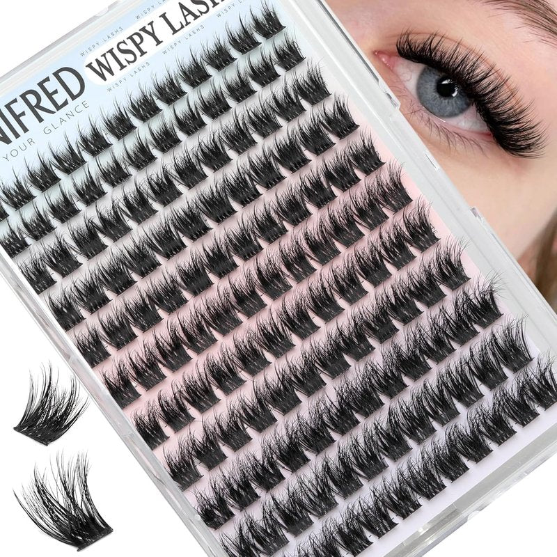 Natural Eyelash Clusters - Wispy Fluffy Light Volume Lash Extensions | DIY 10-16mm Thin Band