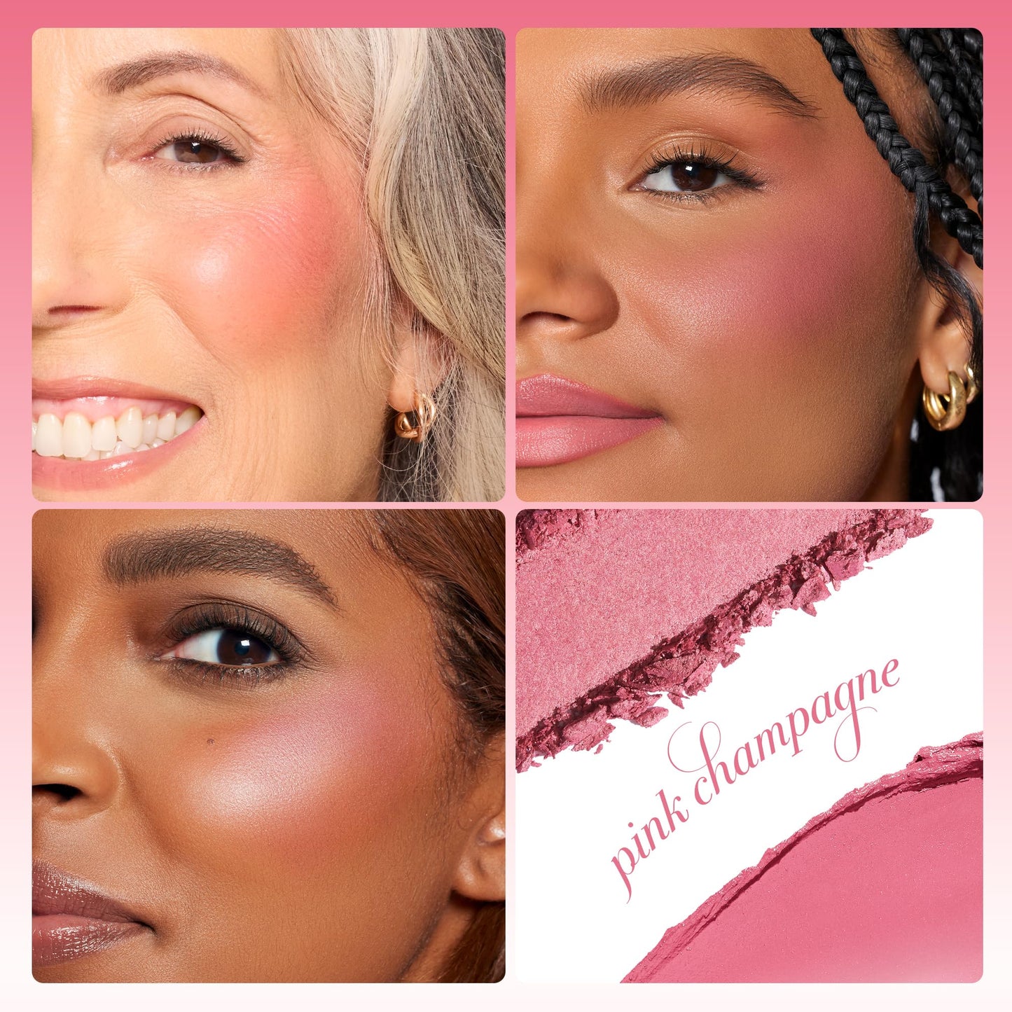 tarte macaron blush & glow duo - Multi-Use Longwear Makeup with Peptides, Cream & Powder Blush Duo with Blend Bar for a Buildable Bright Lifted Look, Vegan & Cruelty-Free, full size, pink champagne
