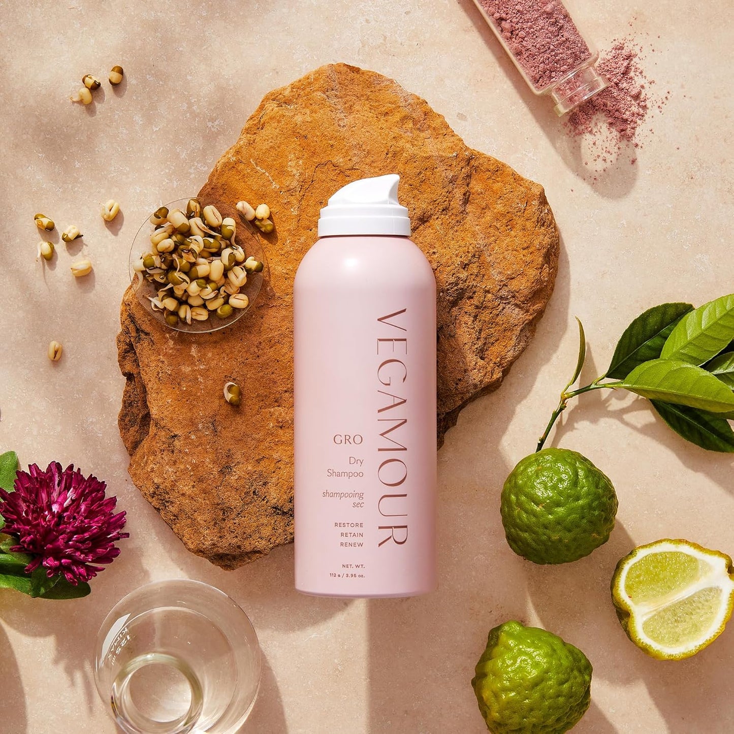 VEGAMOUR GRO Dry Shampoo - Volumizing Spray for Thicker, Fuller Hair | Natural Citrus Scent