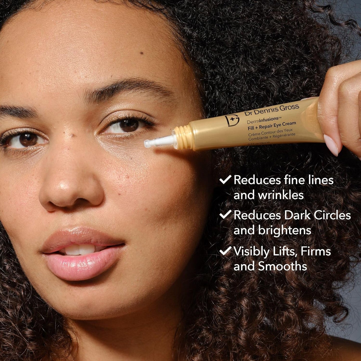 Dr. Dennis Gross DermInfusions Eye Cream - Hydrating & Brightening Treatment for Dark Circles, Fine Lines & Wrinkles | 0.5 Oz
