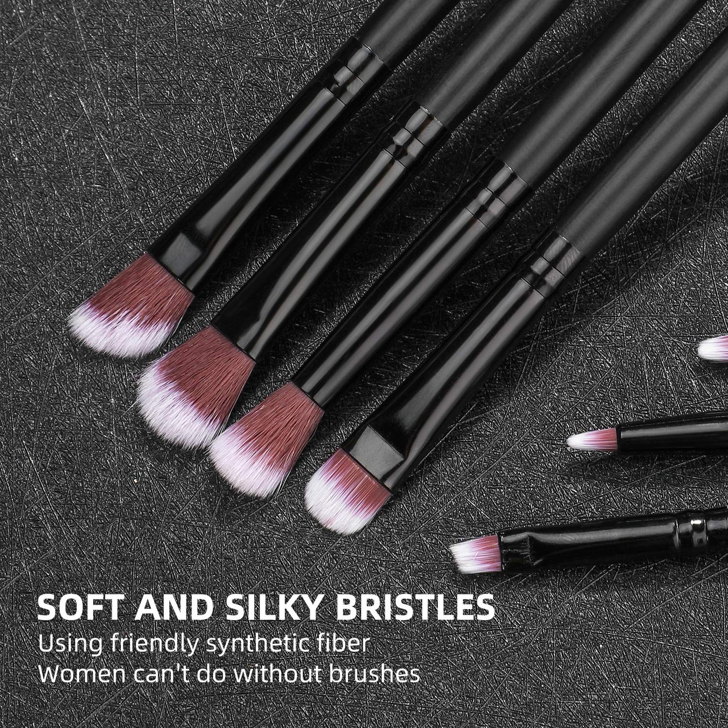 Premium Synthetic Makeup Brushes Set - 14 Pcs Foundation, Powder, Concealers & Eye Shadows | Rose Golden with Black Case