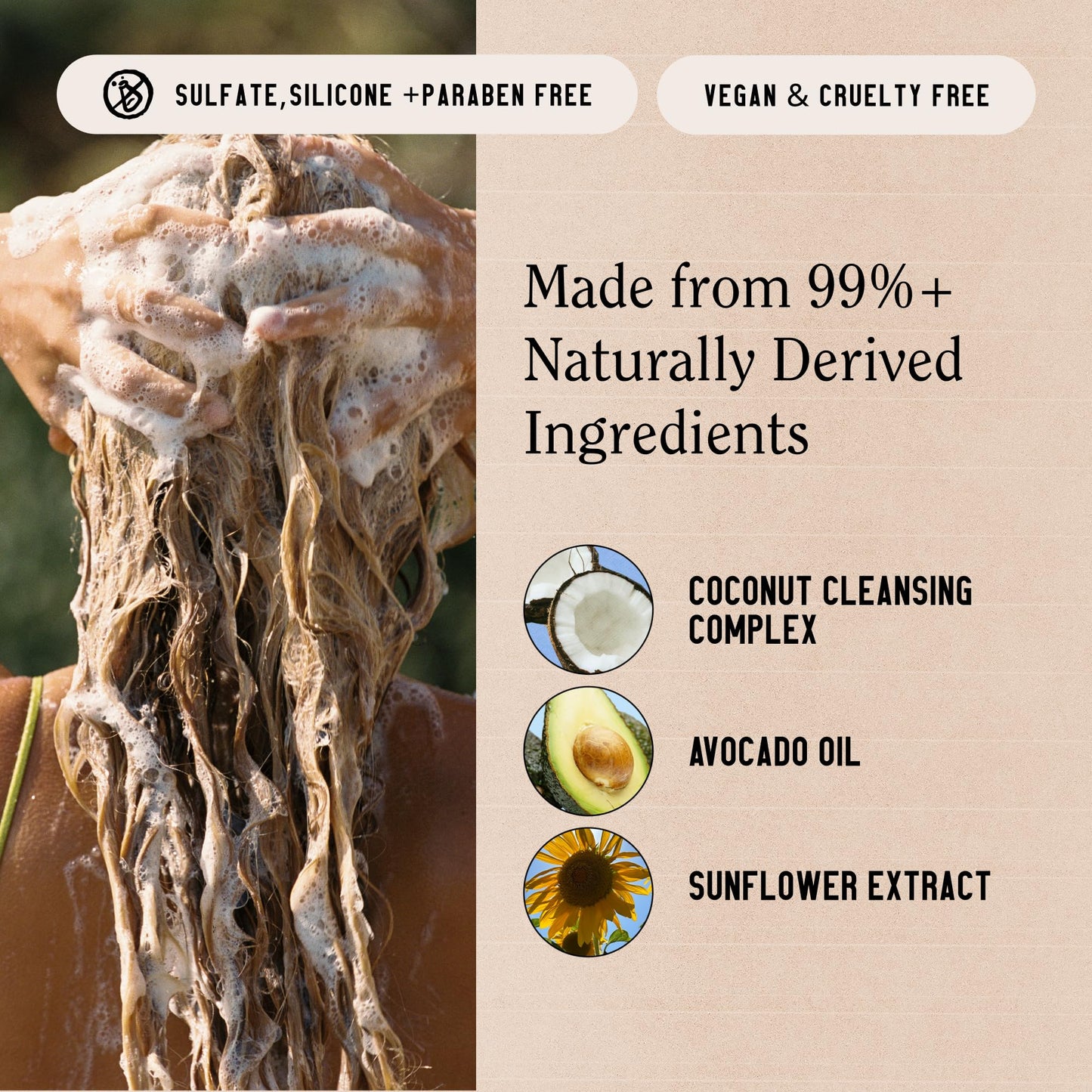 California Naturals Classic Clean Toasted Coconut Shampoo and Conditioner Set, Hair Care for Women & Men, Natural, Vegan, Cruelty, Silicone, Paraben, and Sulfate Free Shampoo, Color Safe, 20 Fl Oz