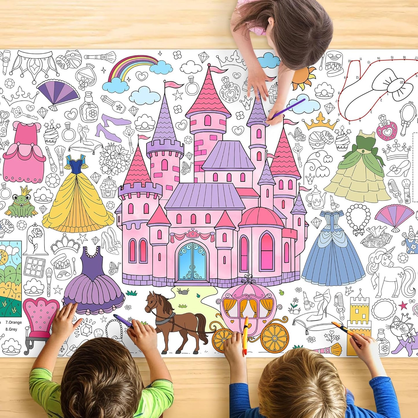 Monster Truck Coloring Tablecloth - Large 30x72 Inch for Kids | Perfect for Birthday Parties & Classroom Fun