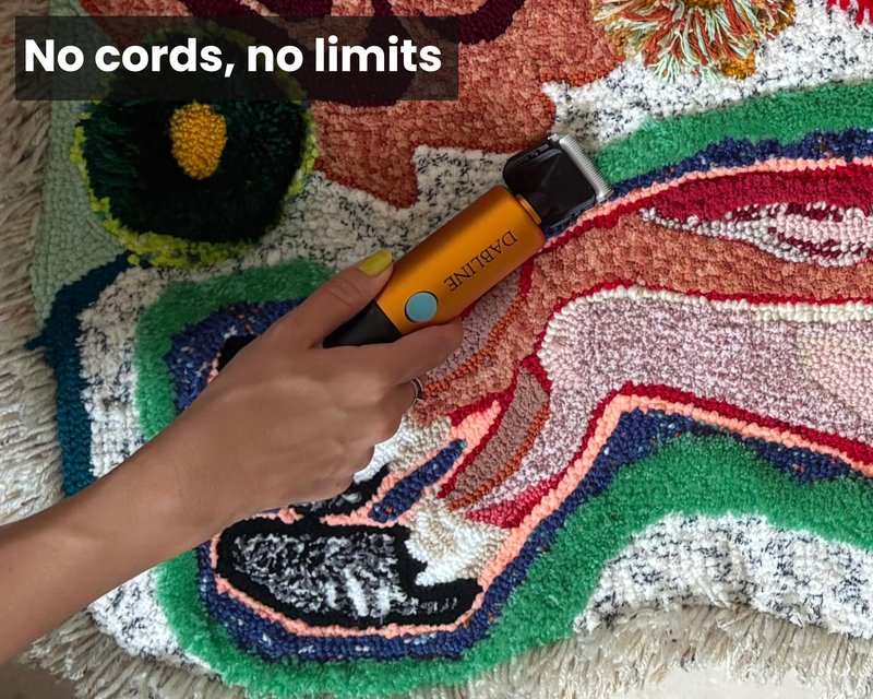 DABLINE Cordless Carpet Trimmer with Shearing Guide, Lightweight Carpet Shaver Comes with 2 Blades, 400W High Power Carpet Shears for Tufting Rugs