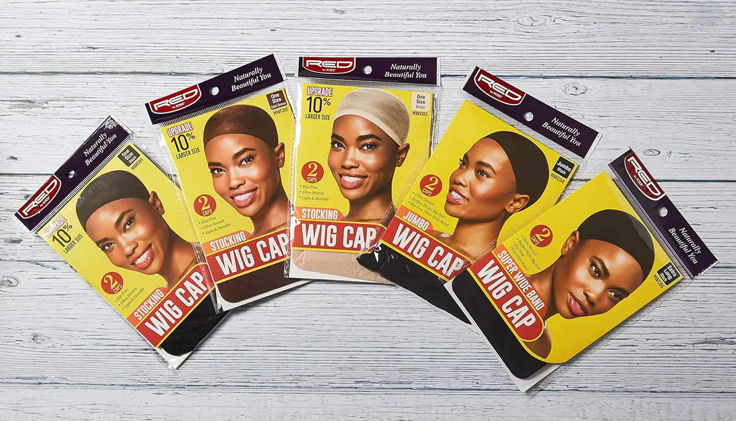 Jumbo Wig Caps - 2PCS Black Stocking Caps for Comfortable Fit