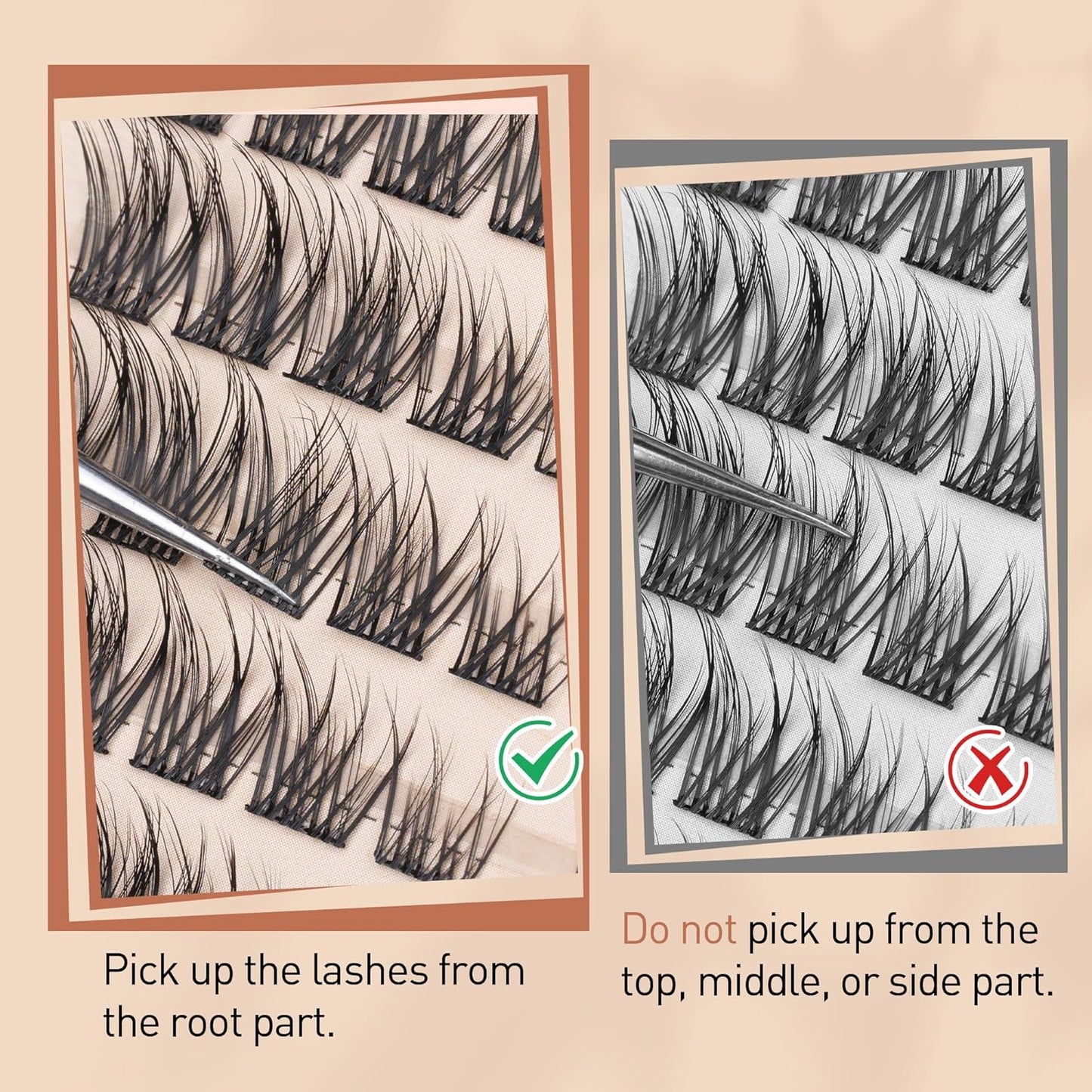 Wispy Lash Clusters - Natural 3D Eyelash Extensions for DIY Home Use | 7-15mm CD Curve