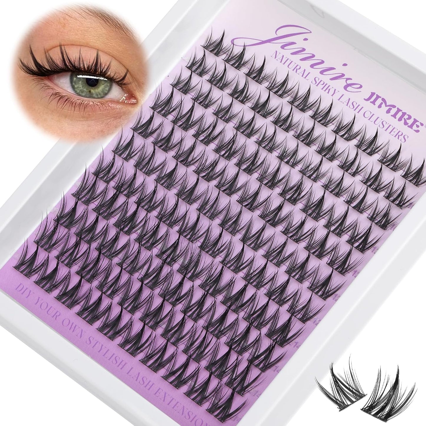 Manga Eyelash Clusters - Natural C Curly 10-14MM Wispy Individual Lashes | 110Pcs DIY Extensions