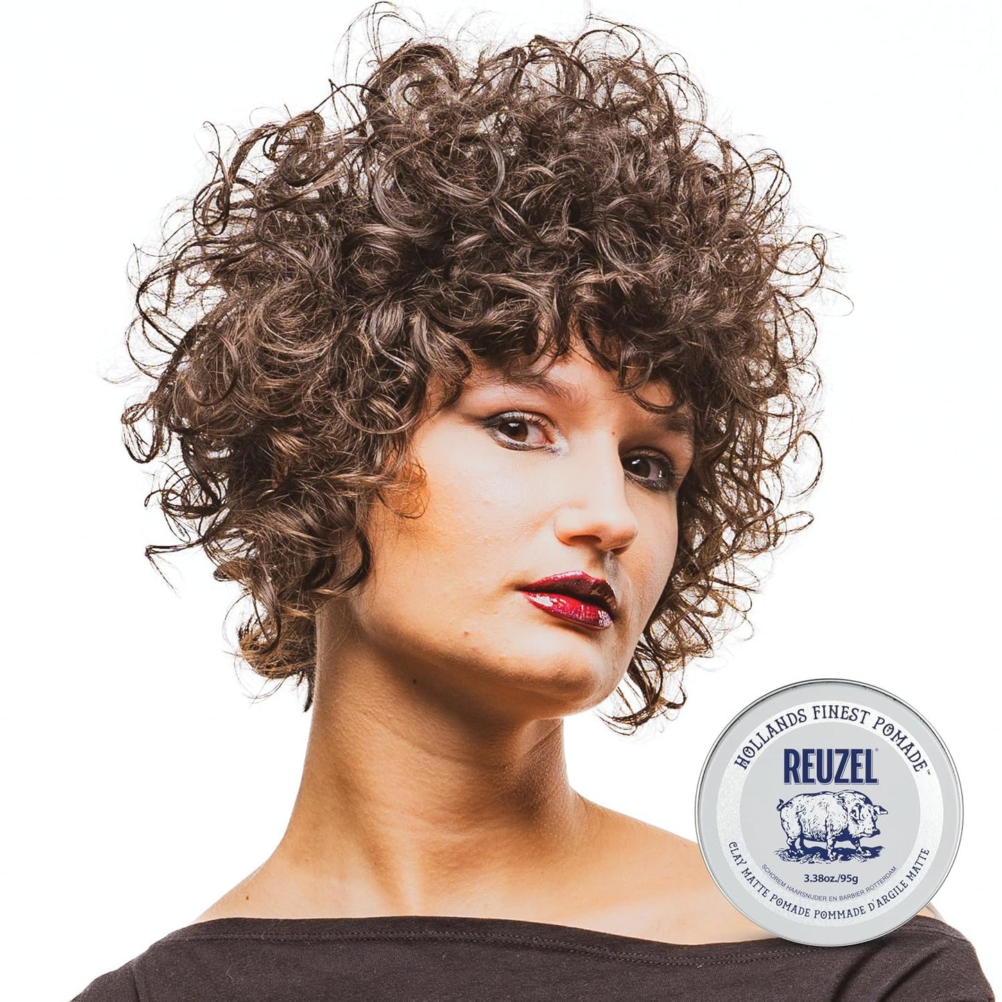 Reuzel Clay Matte Pomade - Medium Hold, Water Soluble, Flake-Free Finish | Ideal for All Hair Types