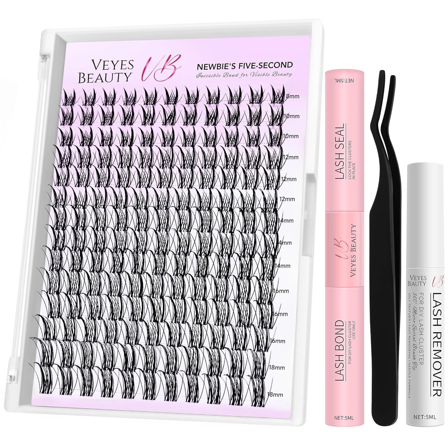 Brown Manga Lash Clusters - DIY Individual Eyelash Extensions with Thin Invisible Band | 8-18mm Mixed Lengths for Easy Self-Application