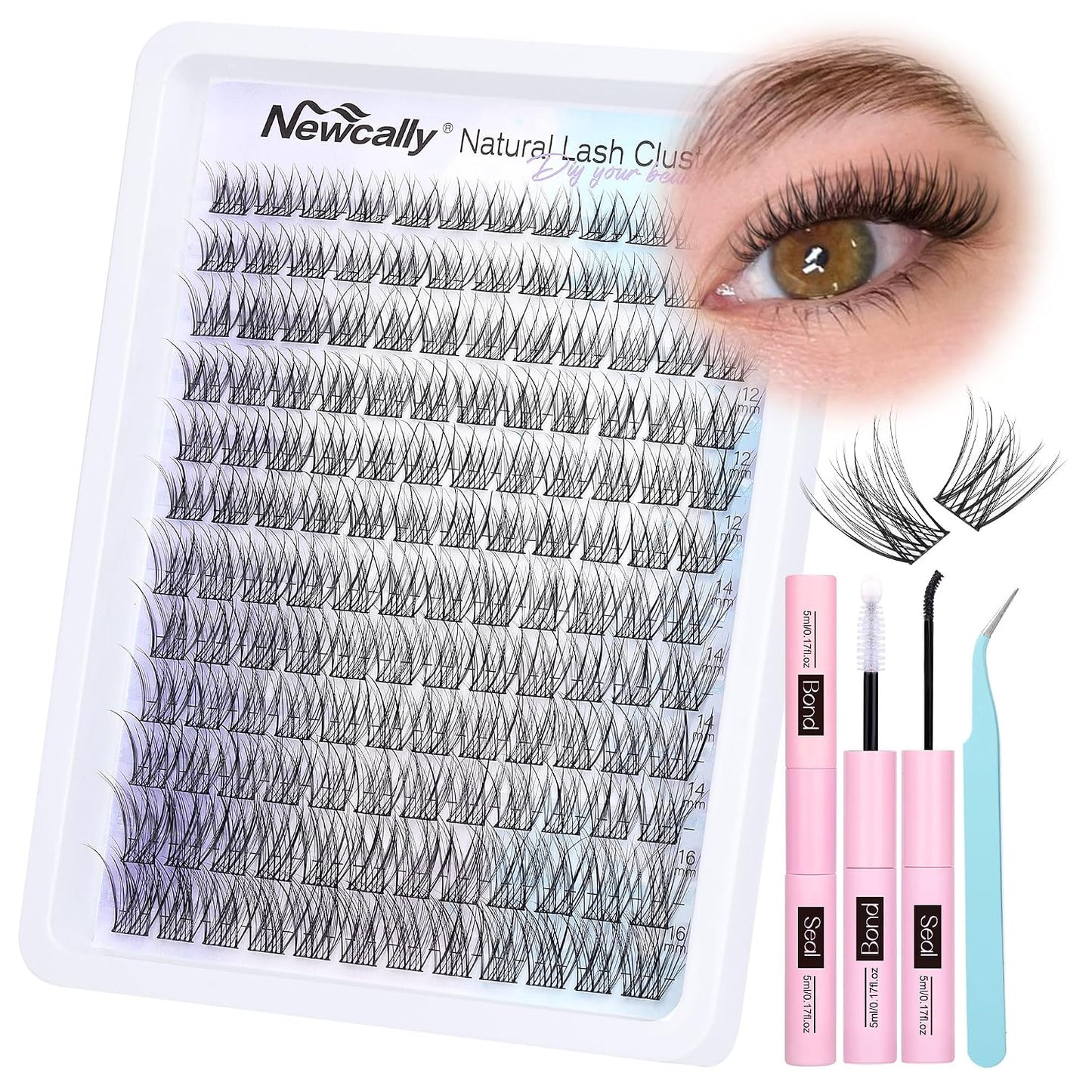 Lash Clusters Kit - Wispy Natural C-Curly Eyelash Extensions | DIY Volume Lashes 10-16MM