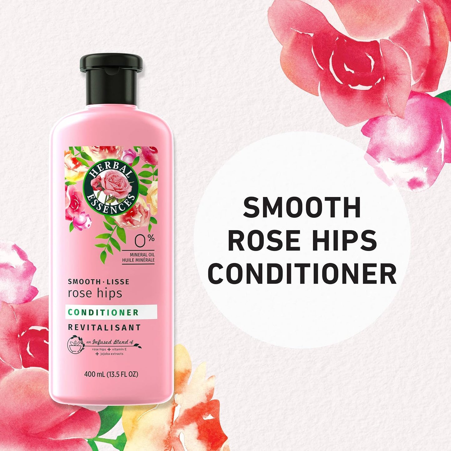 Herbal Essences Rose Hips Conditioner - Smooth & Nourish Hair | 13.5 Fl Oz