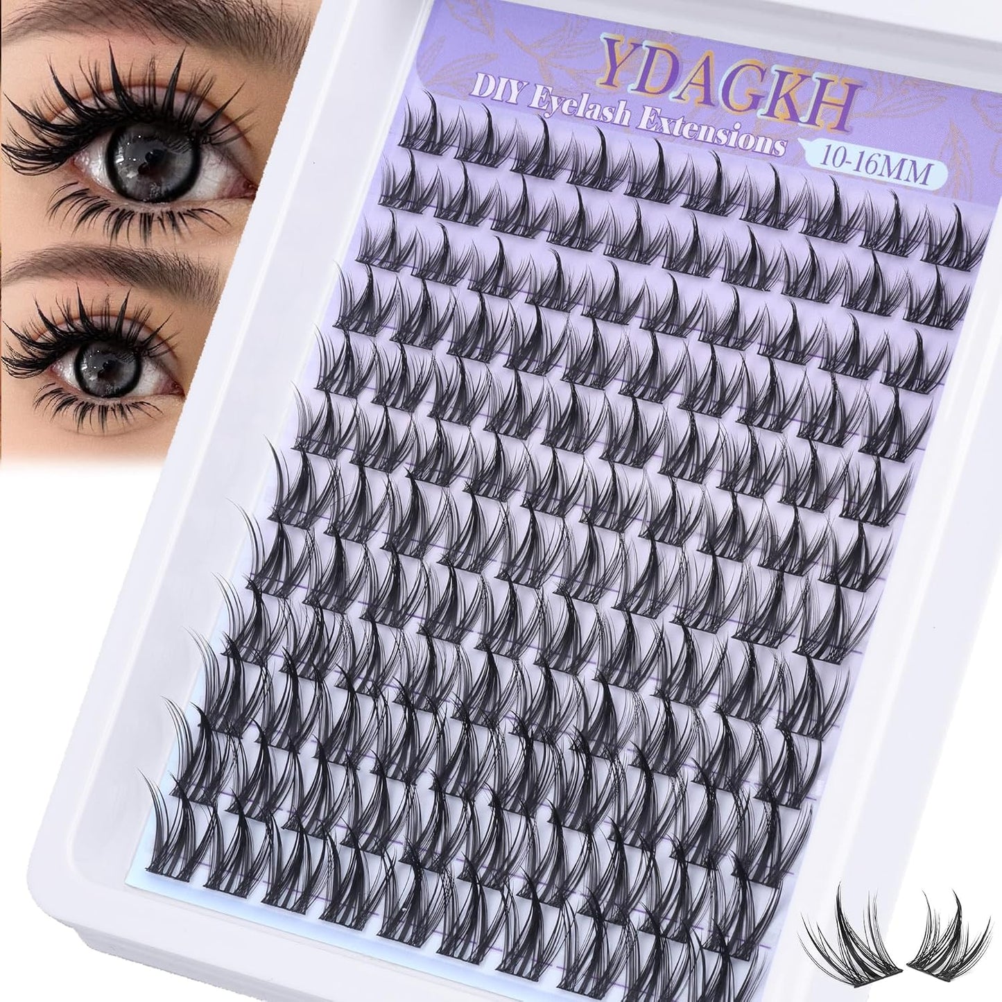 Anime Lash Clusters - Spiky Manga Eyelash Extensions with Invisible Band | 10-16mm Wispy 120 Pcs