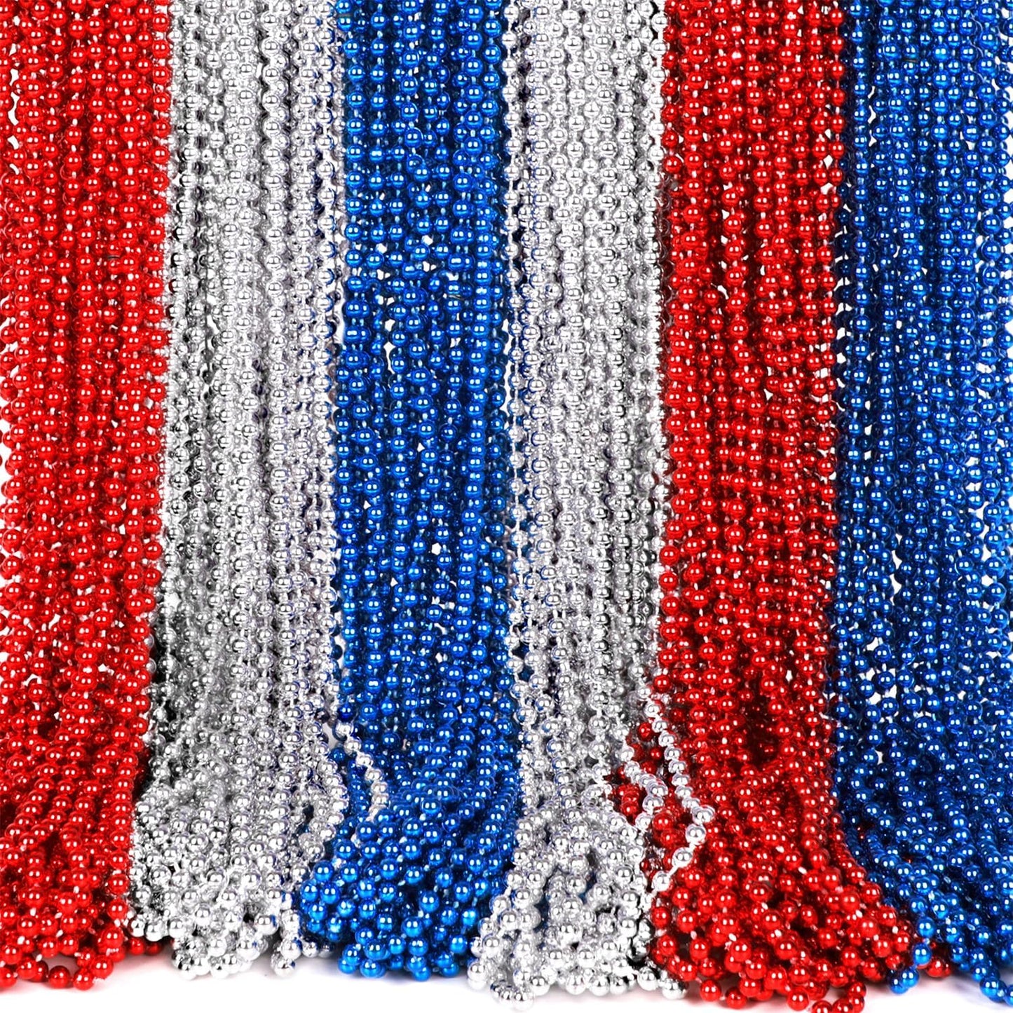 Patriotic Bead Necklaces - 36PCS Fourth of July Accessories | Uncle Sam Hat Design