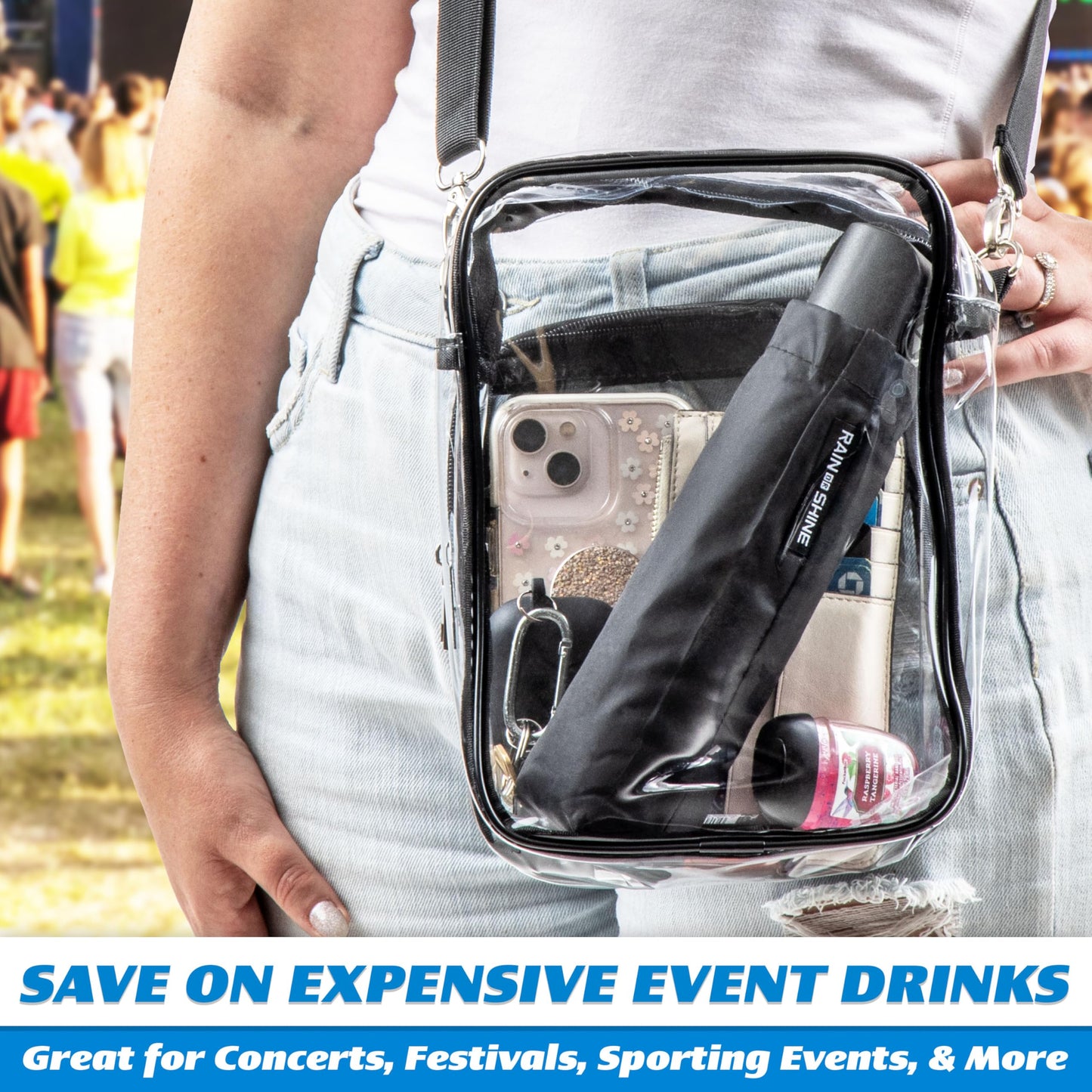 GoPong Rain or Shine Umbrella Flask 2 Pack (24 oz Total) - Hidden Alcohol Travel Flasks - Secret Liquor Containers for Theme Parks, Cruises, and Sports Events – Includes Funnel & Spout