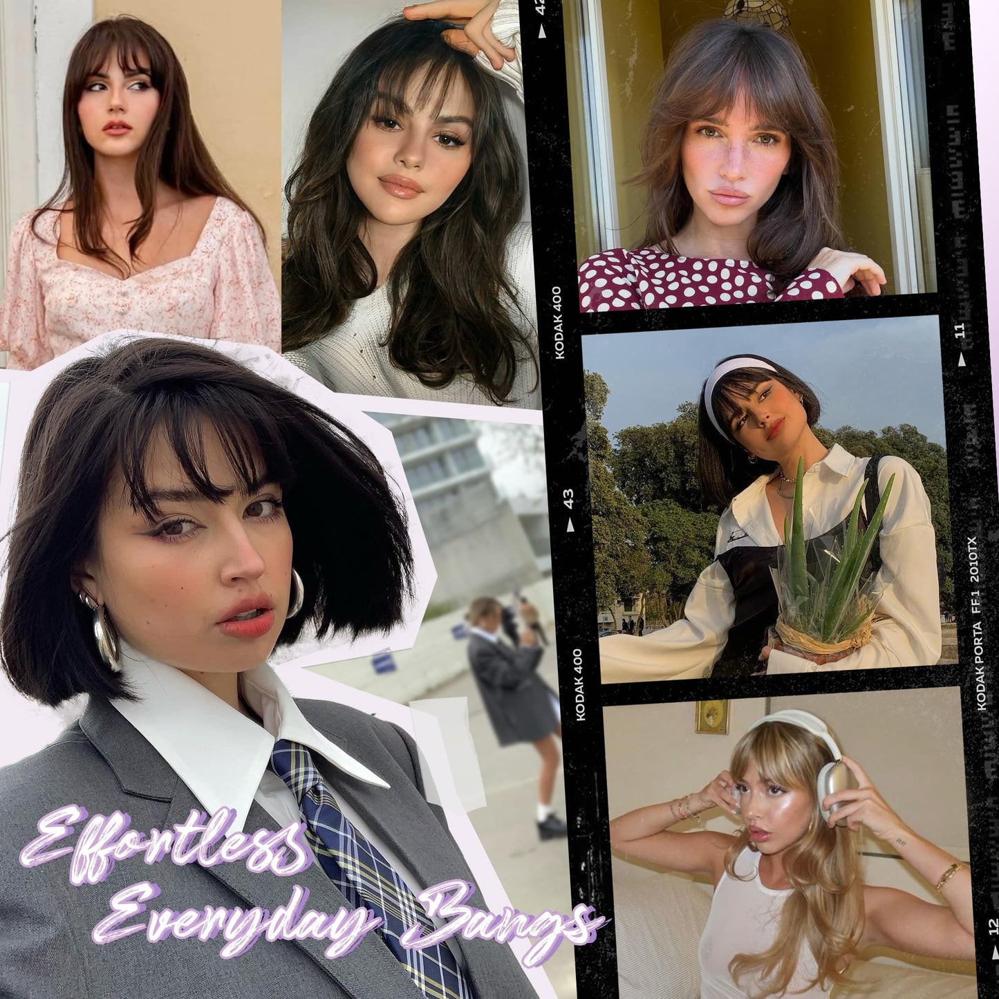 Yorda Bangs Hair Clip 100% Human Hair Clip in Bangs Fringe with Temples Wispy/French Bangs for Women Natural Looking for Daily Use (Wispy Bangs, Dark Brown)