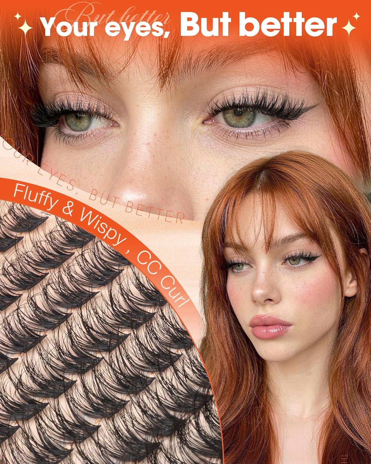 Natural Fluffy Eyelash Clusters - C Curl Individual Lashes 10-16mm | Wispy Lash Extensions