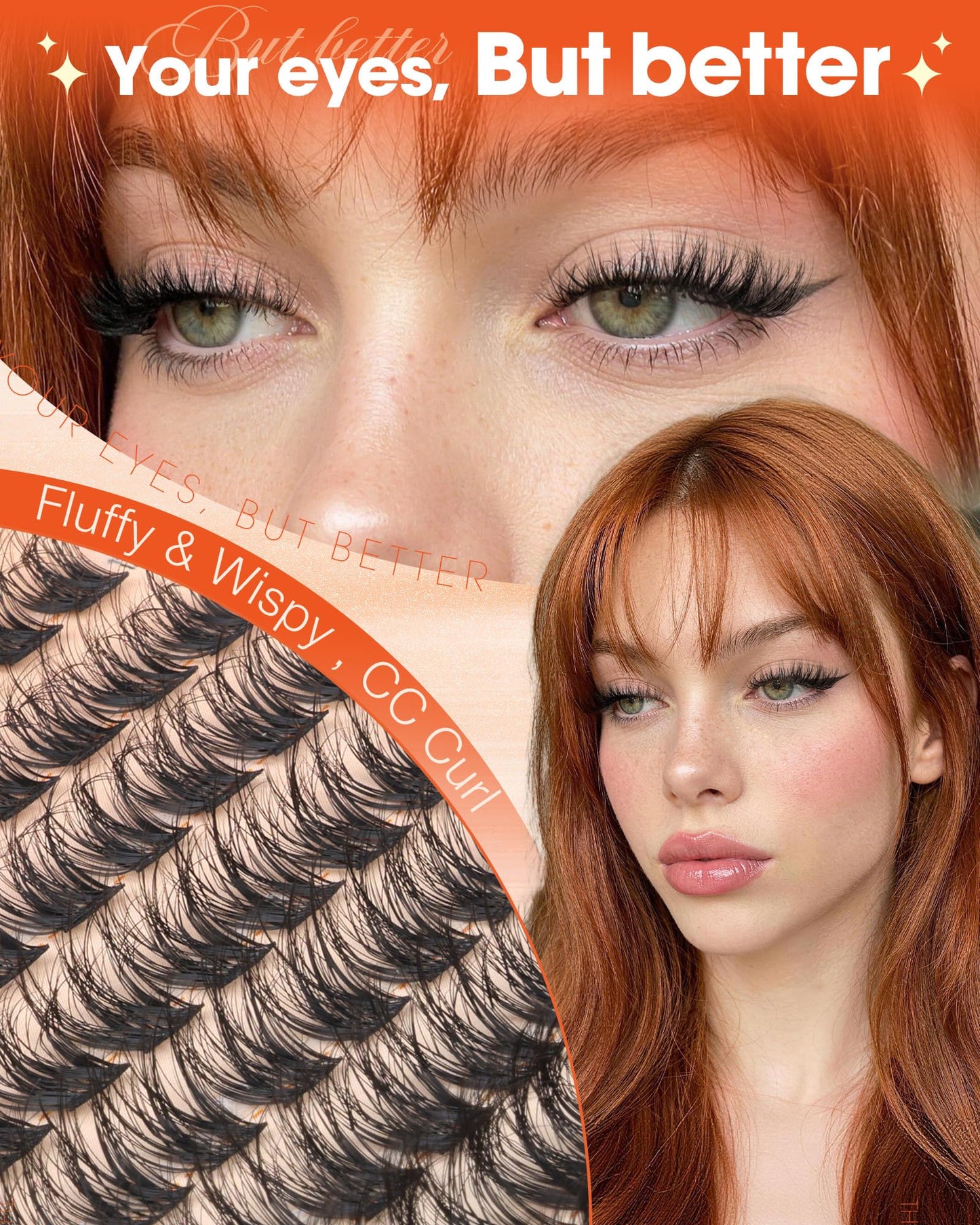 Wispy Lash Clusters Natural Fluffy Eyelash Clusters C Curl Cluster Eyelash Extensions Short 10-16mm Individual Lashes Spider Breeze Lash Extensions by Delyneph