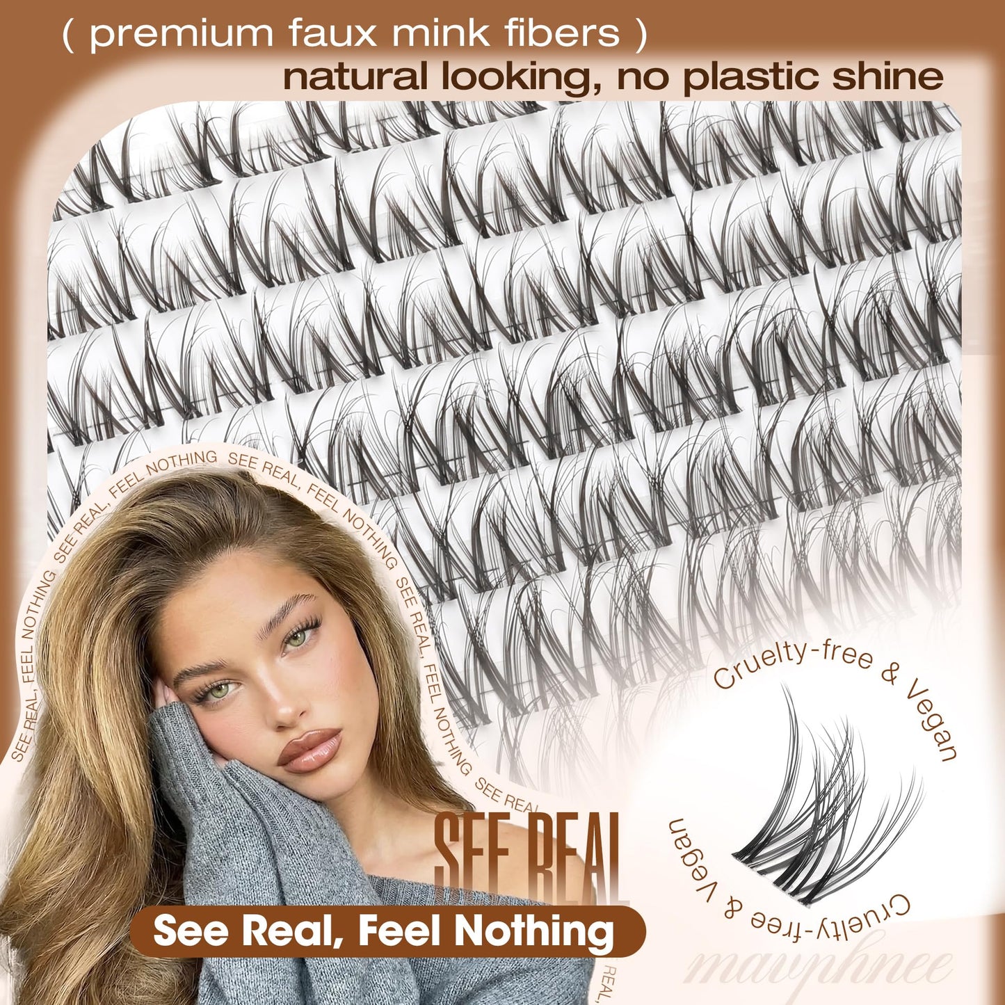 Spider Lash Clusters Natural Wispy Eyelash Extensions 8-16MM Cluster Lash Individuals with CC Curl & Flexible Clear Band Effortless Application Clusters Seamless Blend Eyelashes Inspired by Kim K