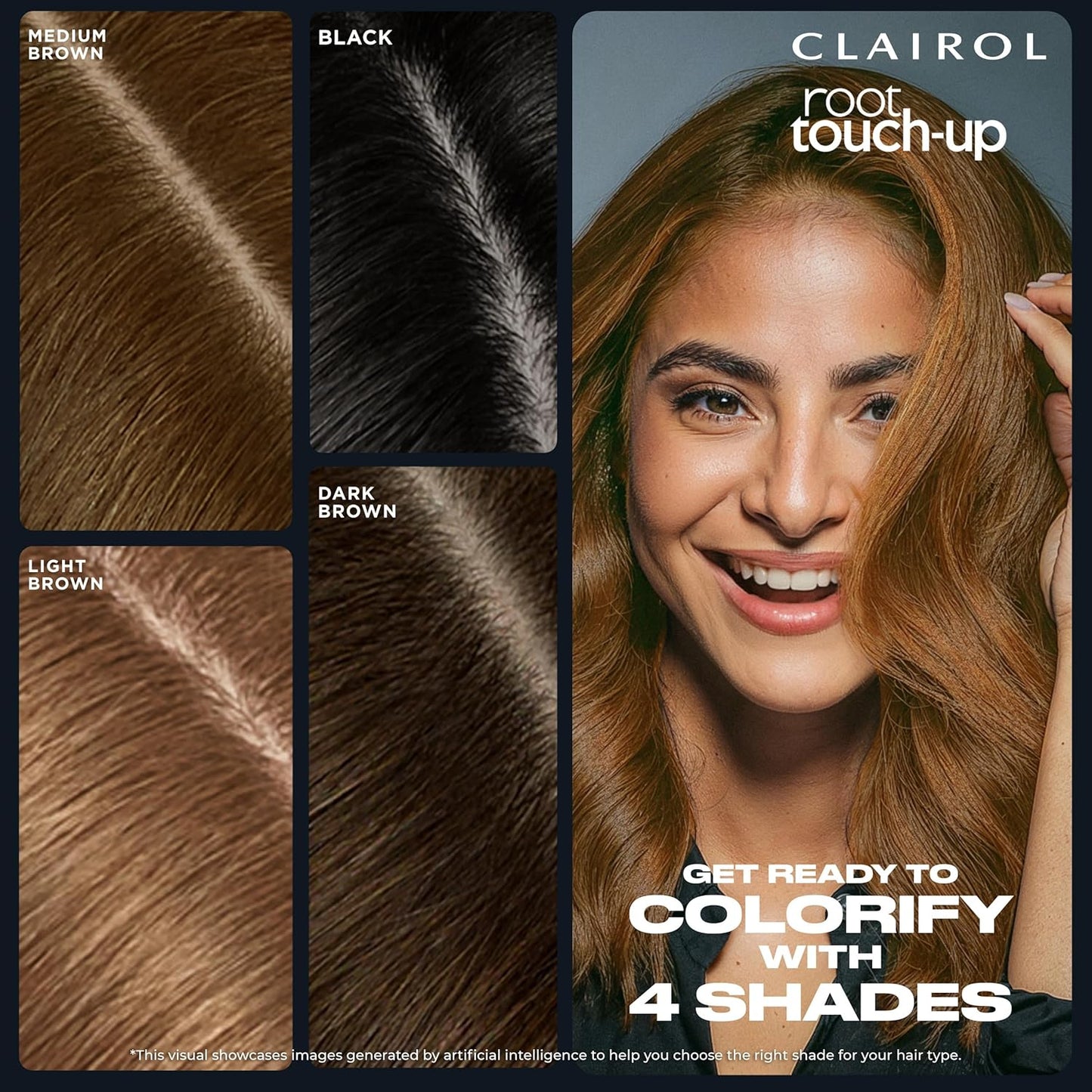 Clairol Root Touch-Up Powder - Black Hair Color | Ammonia Free | Compact with Mirror & Brush | Instant Root Coverage