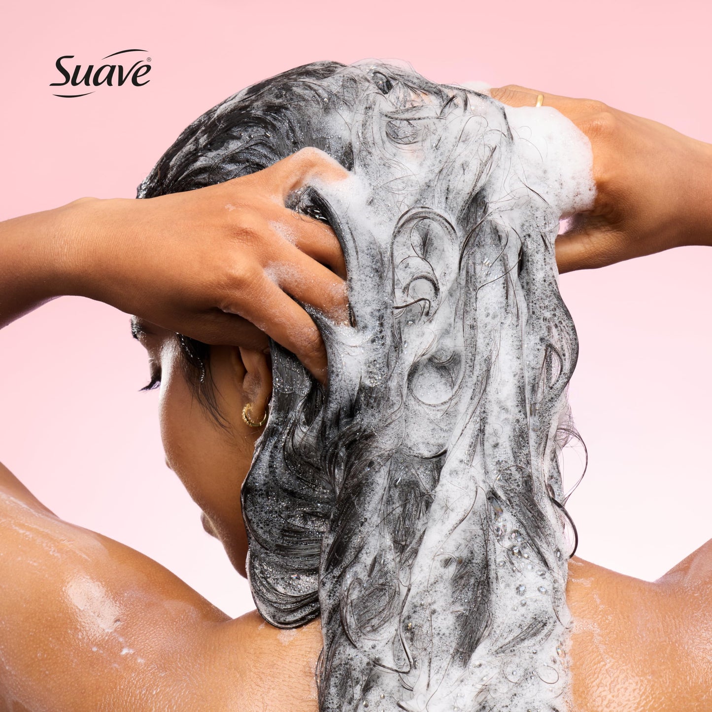 Suave Hydra Gloss Sulfate Free Shampoo and Conditioner Set with Glycolic Acid, Camellia Oil for Smooth, Glossy Shine on Dull, Dry, Color Treated Hair, 28 Fl Oz Each