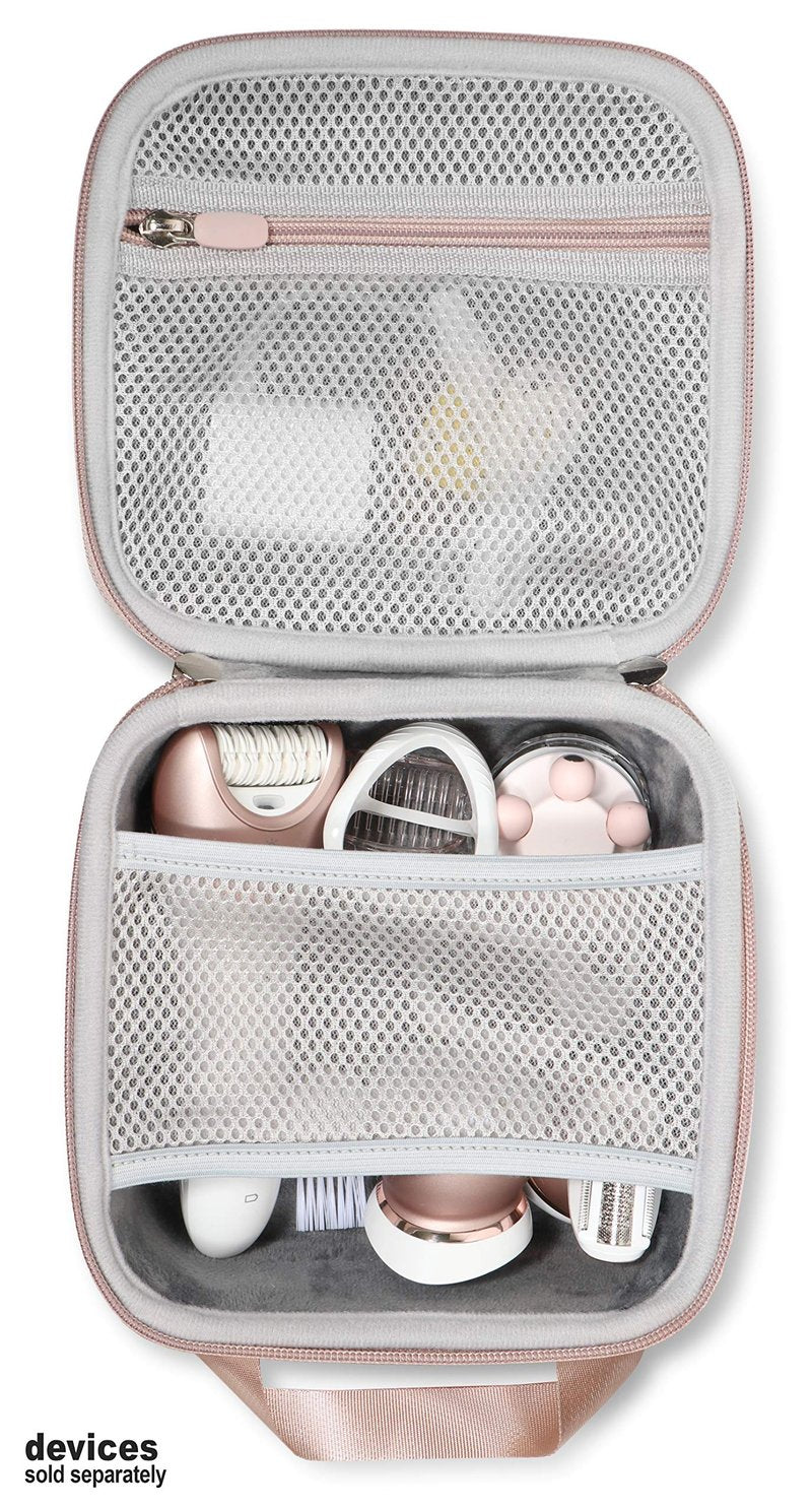 GETGEAR Women's Epilator Case for Philips Satinelle Advanced Wet & Dry Epilator, Prestige Bre650, Deess Permanent Hair Removal, Flawless Legs Women Hair Removal, Braun SIL-epil9 9-579(Rose Gold)