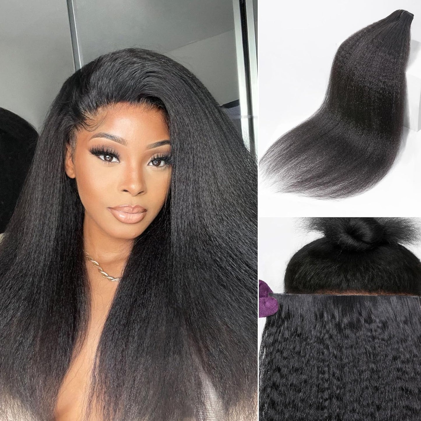 Invisible Yaki Straight Clip-In Hair Extensions - Real Human Hair, 18 Inch, 220g, 12 Pcs for Daily & Special Occasions