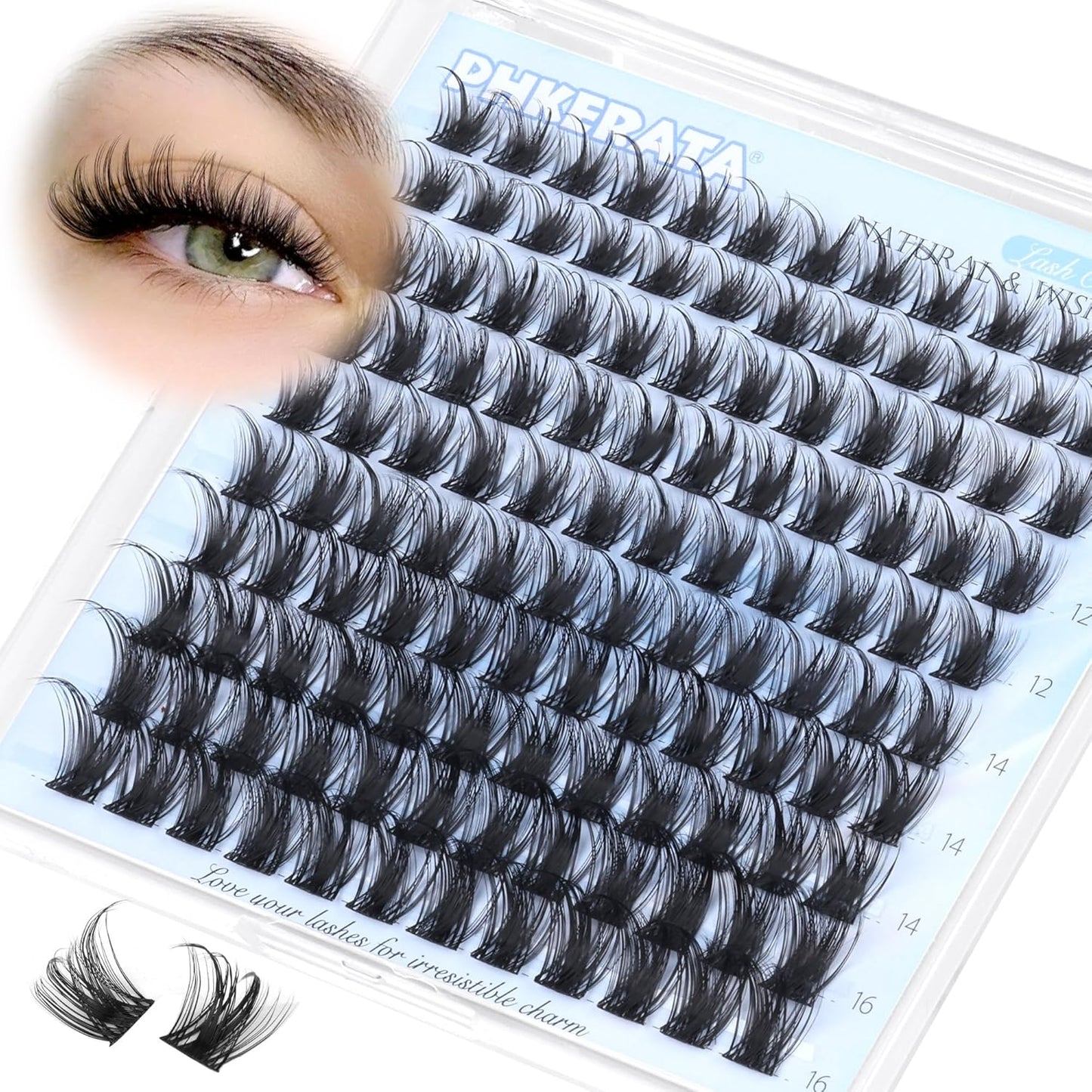 Brown Lash Clusters - Wispy C Curvature Eyelash Extensions | 110 Pcs DIY Individual Lashes, 10-16 mm