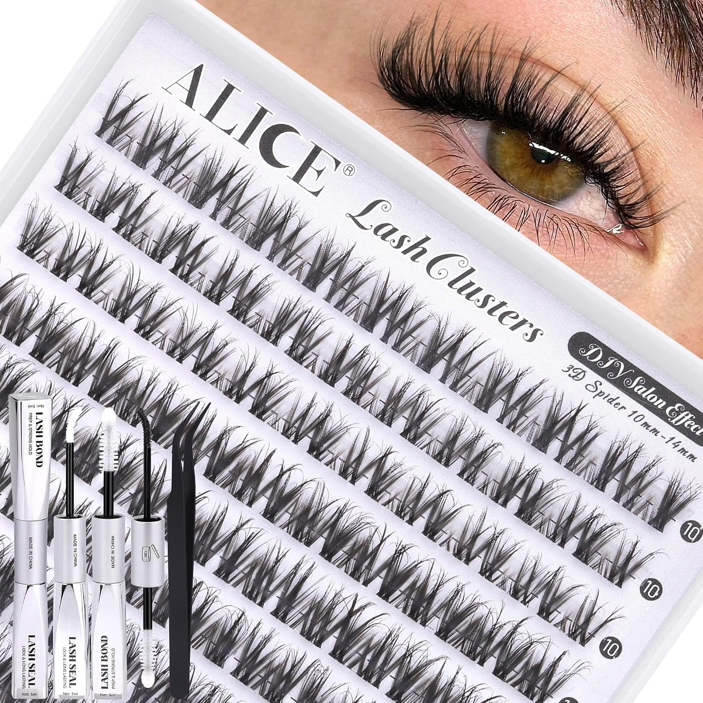 Natural Lash Clusters - Wispy Eyelash Extensions 168pcs | 8-16mm C-Curl, Soft Thin Band for a Natural Look