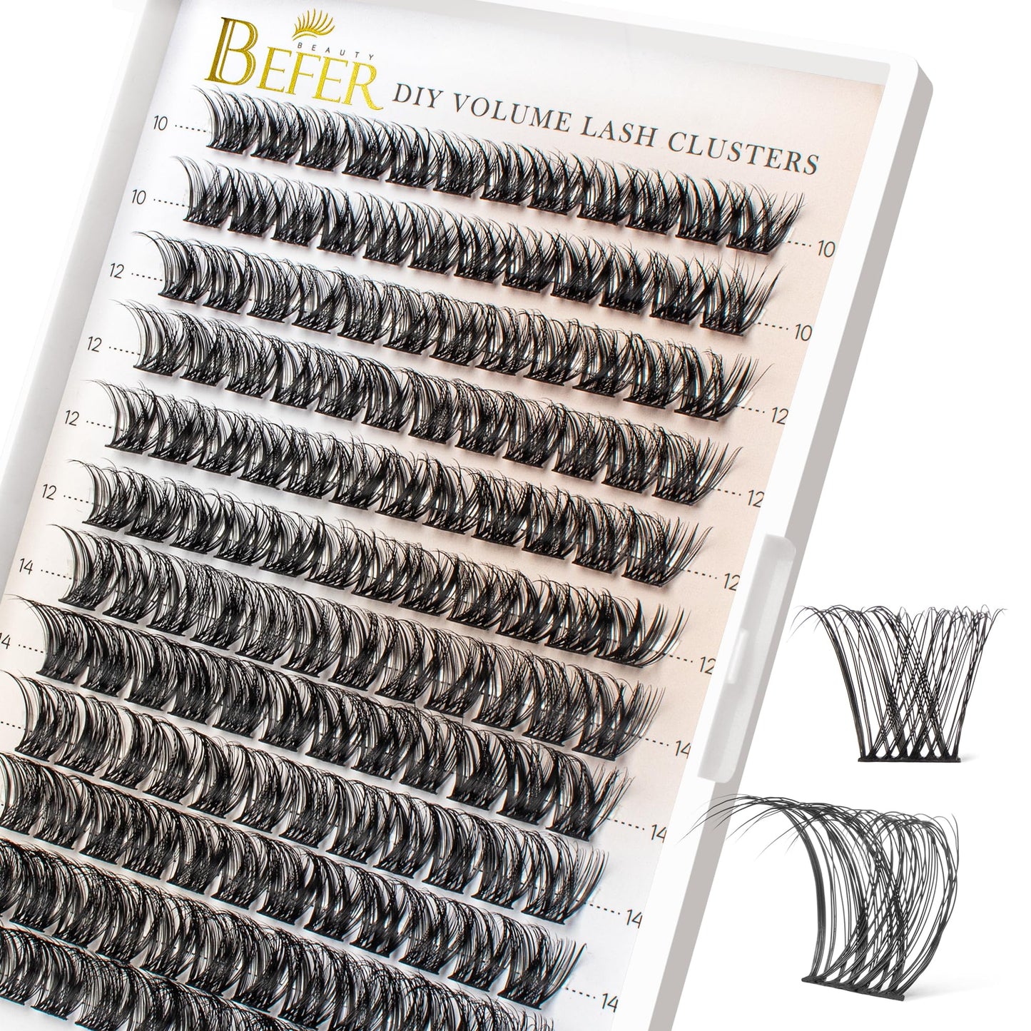 BEFER D Curl Lash Clusters Fluffy Lashes Extensions-Radiance FD03
