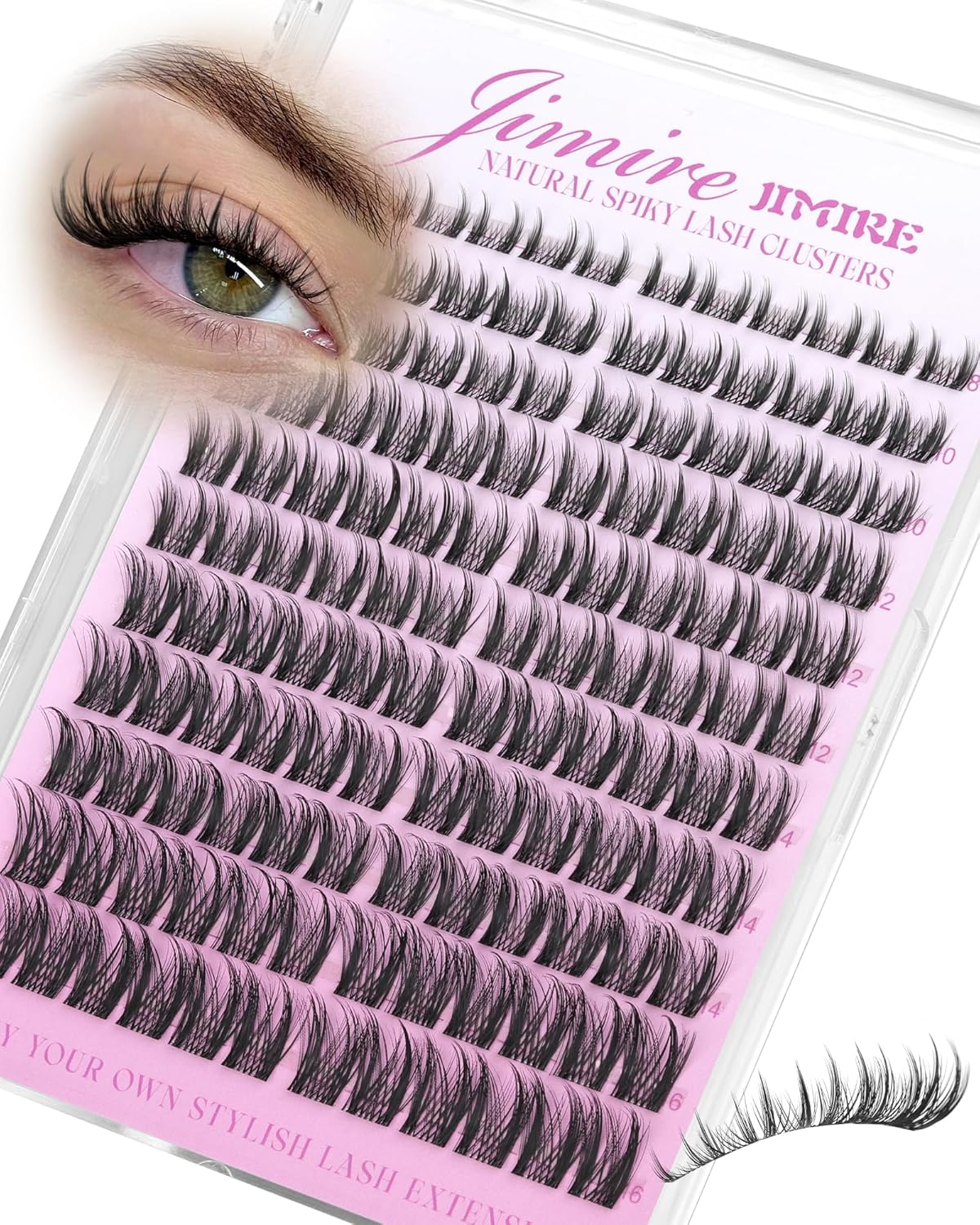 Manga Eyelash Clusters - Natural C Curly 10-14MM Wispy Individual Lashes | 110Pcs DIY Extensions