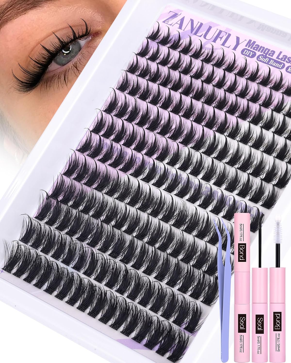 Natural Volume Eyelash Clusters - Wispy Faux Mink Extensions 10-16mm | CC Curly Individual Lashes